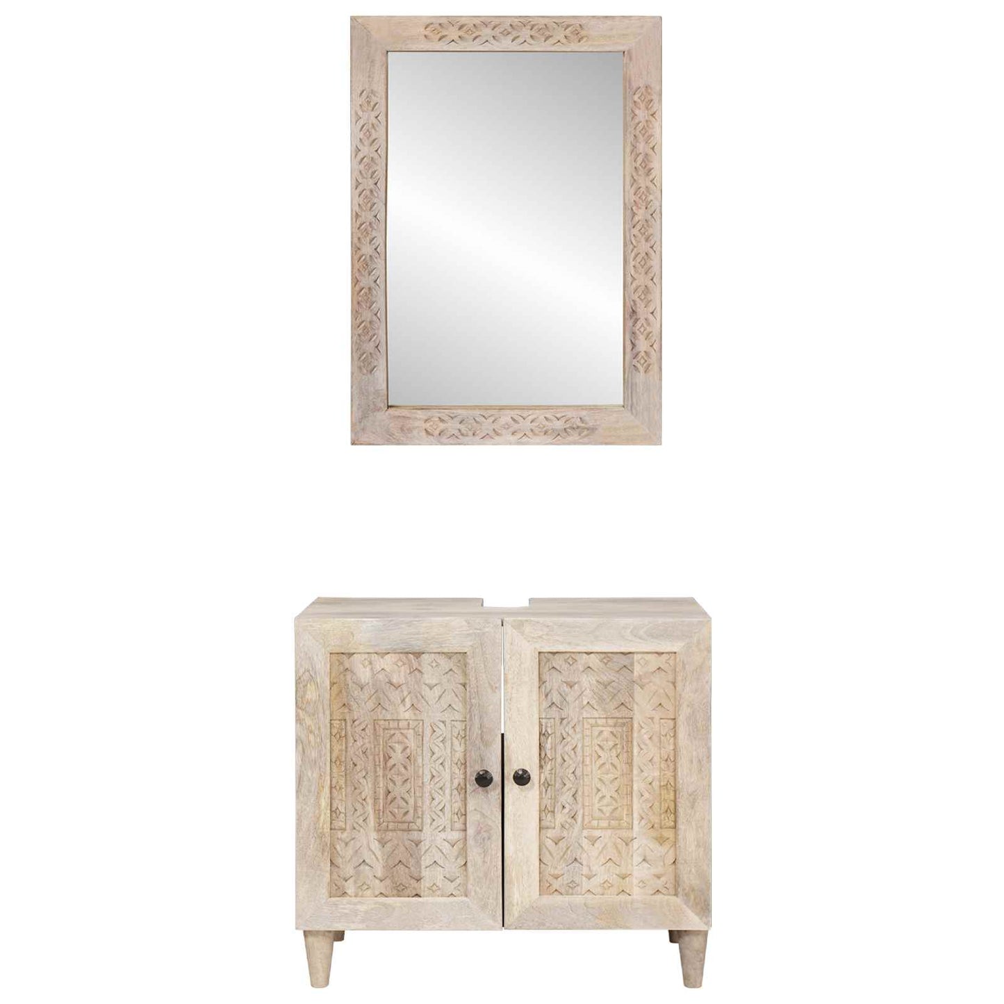 Badkamermeubelset met plank met opslag 2 pcs Wit Bewerkt hout is nu te koop bij PeponiXL, paradijselijk wonen!