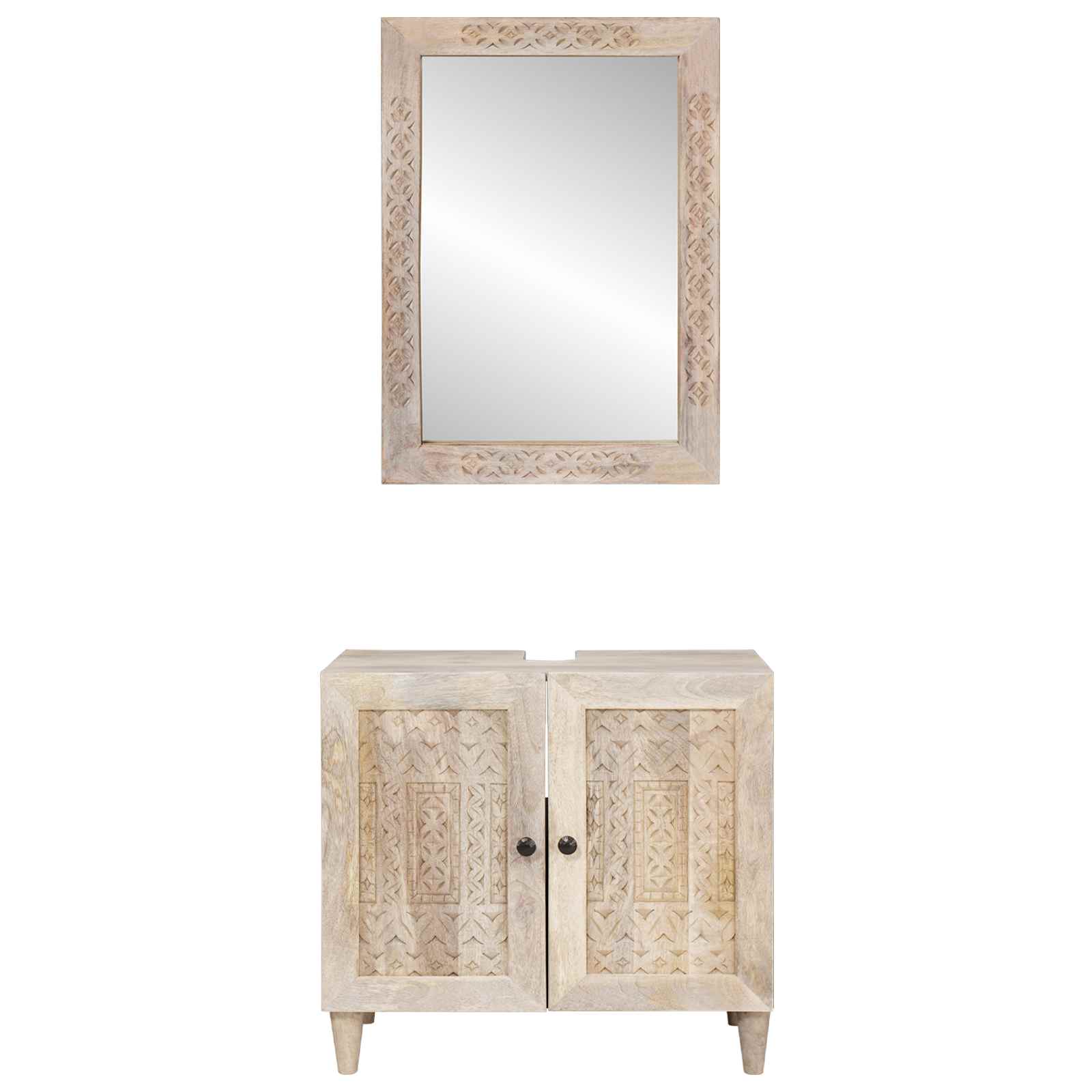 Badkamermeubelset met plank met opslag 2 pcs Wit Bewerkt hout is nu te koop bij PeponiXL, paradijselijk wonen!