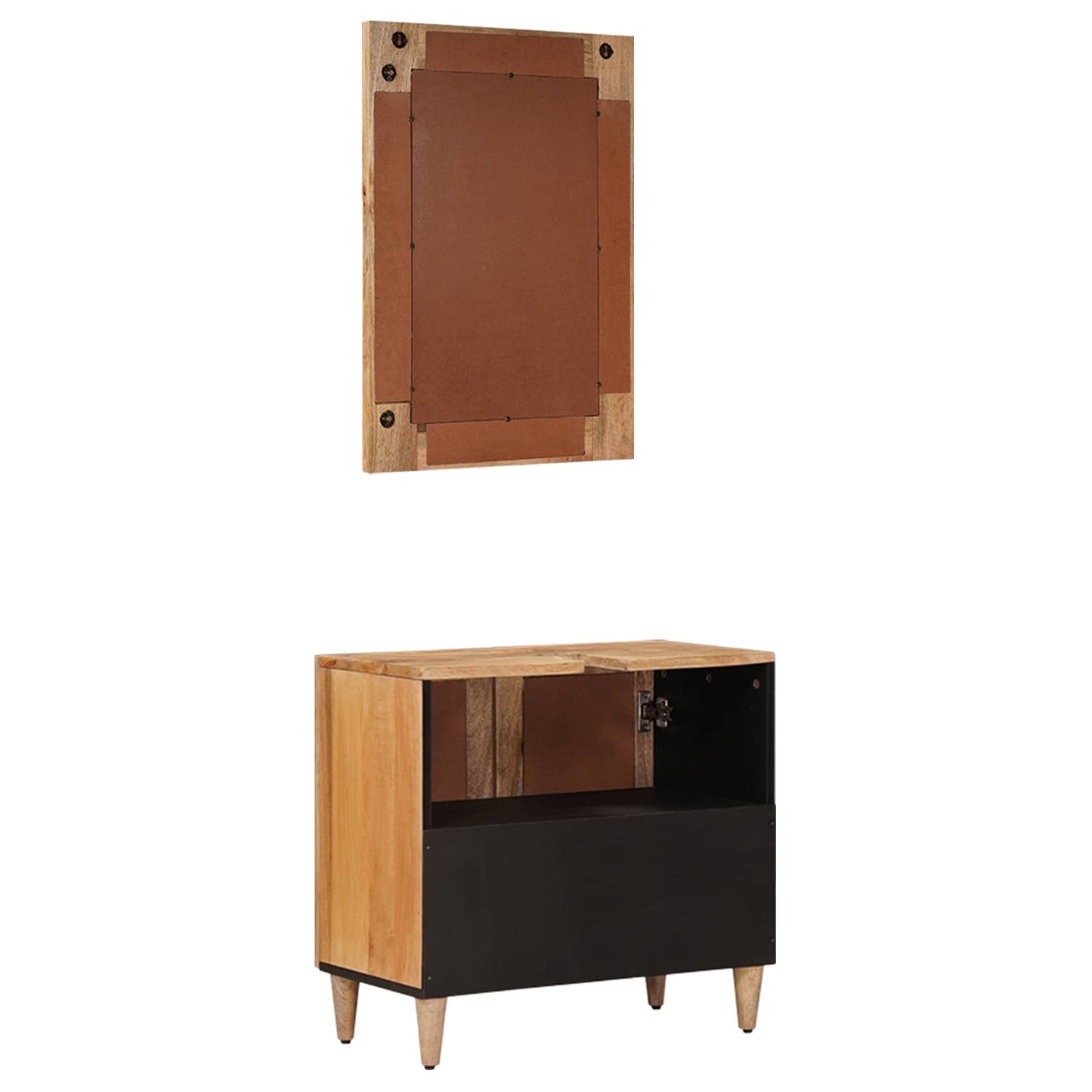 Badkamermeubelset met opslag 2 pcs Naturel Massief Mango Hout is nu te koop bij PeponiXL, paradijselijk wonen!