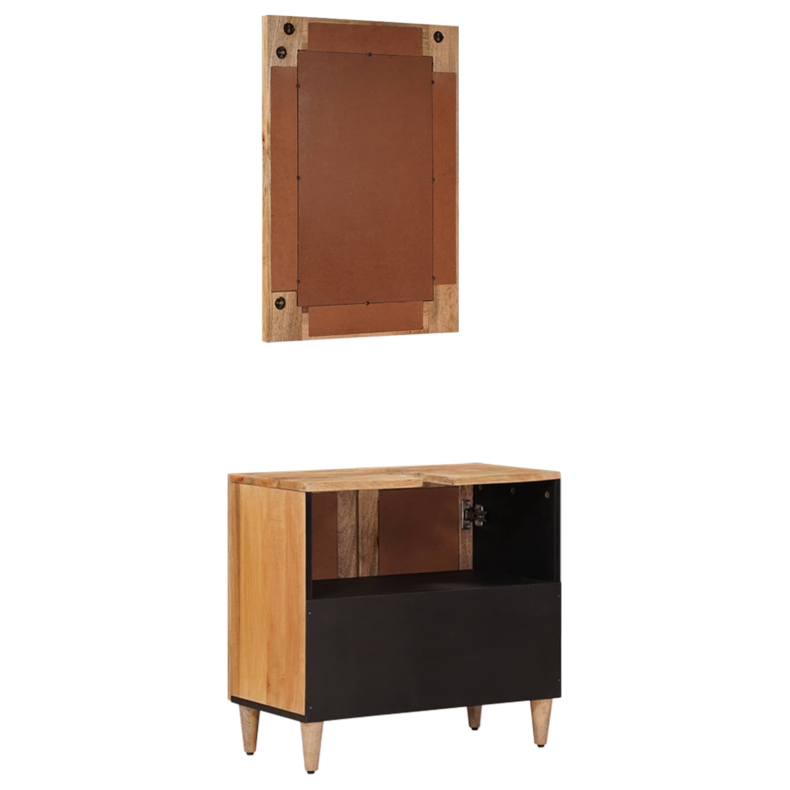 Badkamermeubelset met opslag 2 pcs Naturel Massief Mango Hout is nu te koop bij PeponiXL, paradijselijk wonen!