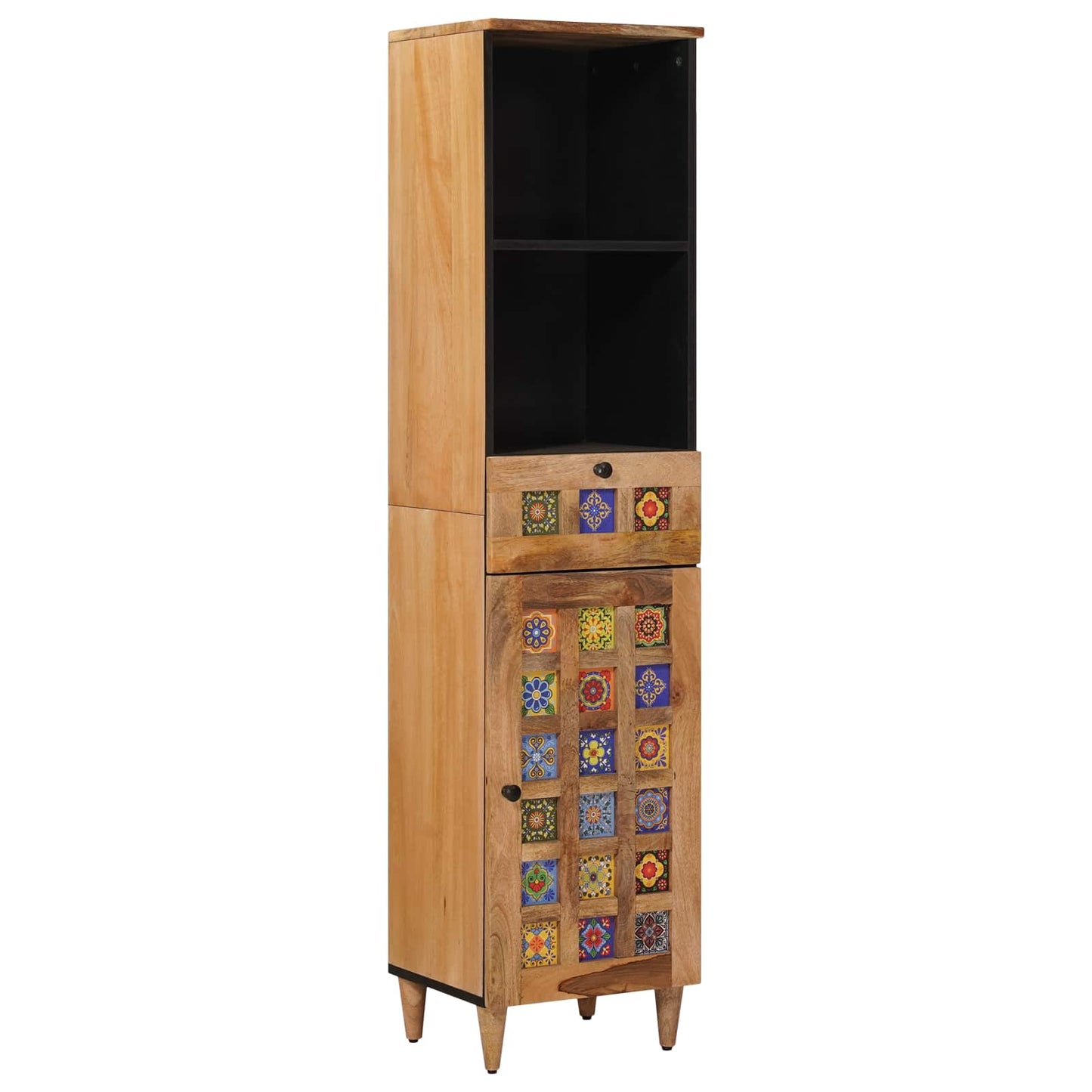 Badkamermeubelset met lade 4 pcs Naturel Massief Mango Hout is nu te koop bij PeponiXL, paradijselijk wonen!
