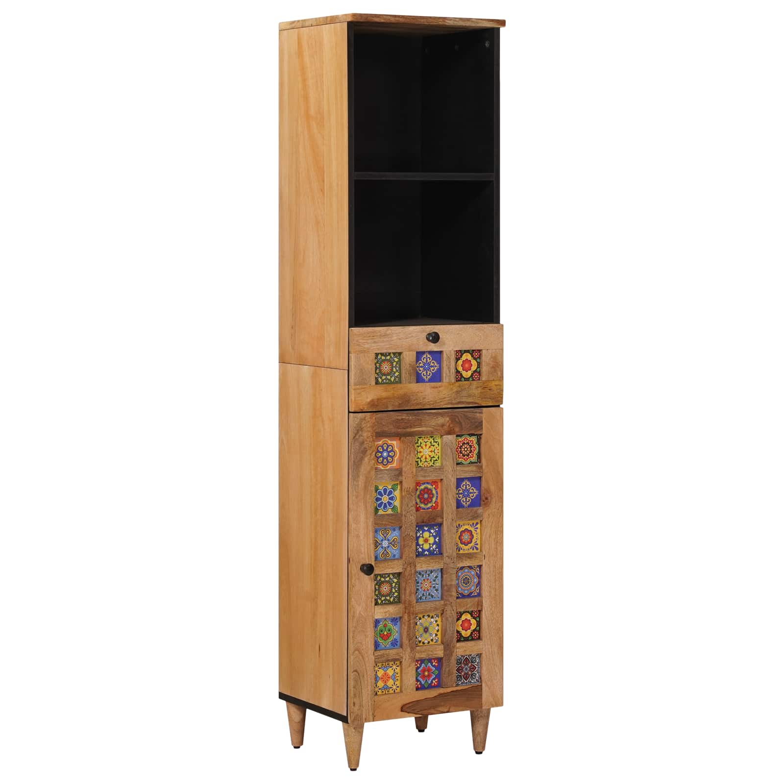 Badkamermeubelset met lade 4 pcs Naturel Massief Mango Hout is nu te koop bij PeponiXL, paradijselijk wonen!