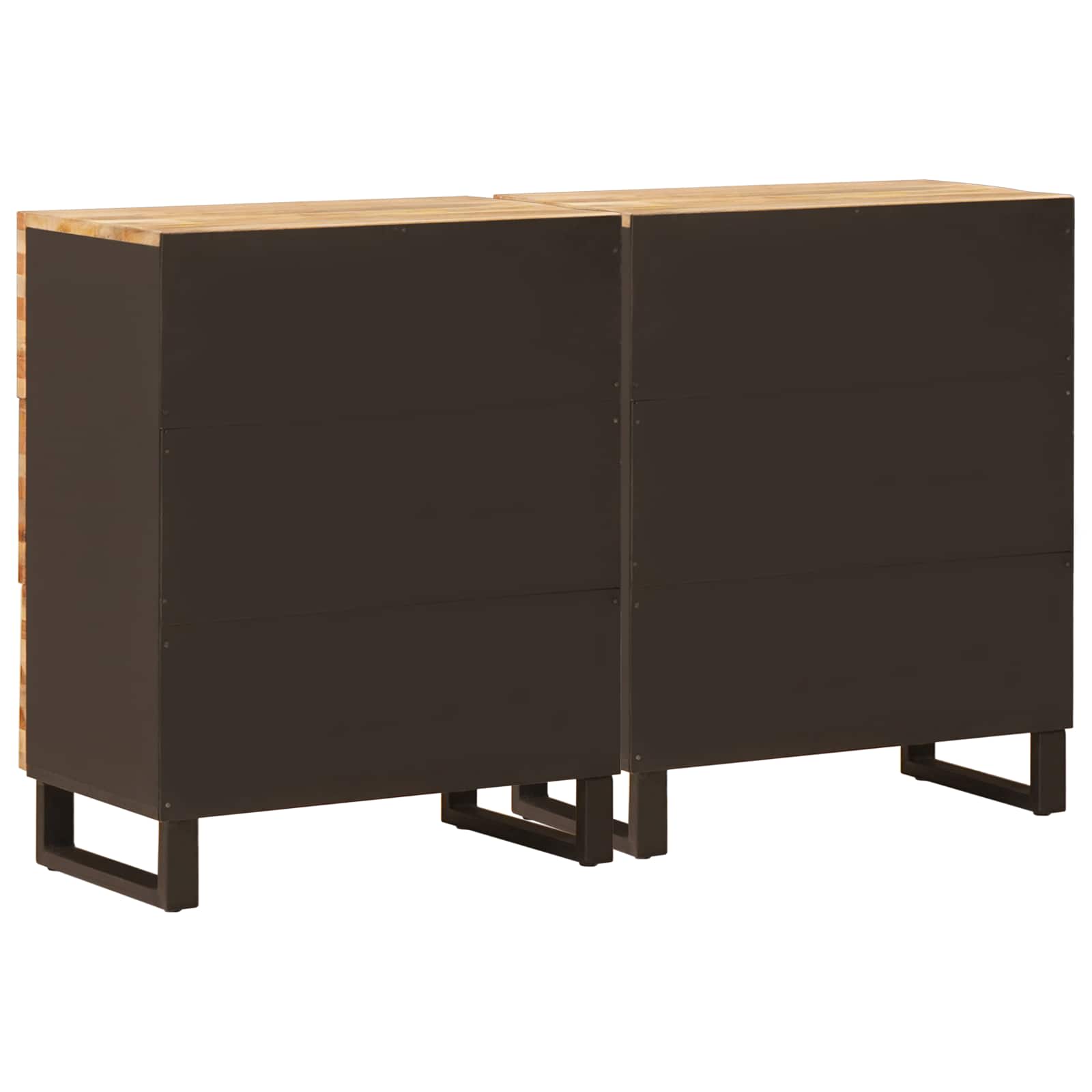 Dressoir 2 pcs Bruin 60 x 33 x 75 cm Massief Mango Hout is nu te koop bij PeponiXL, paradijselijk wonen!