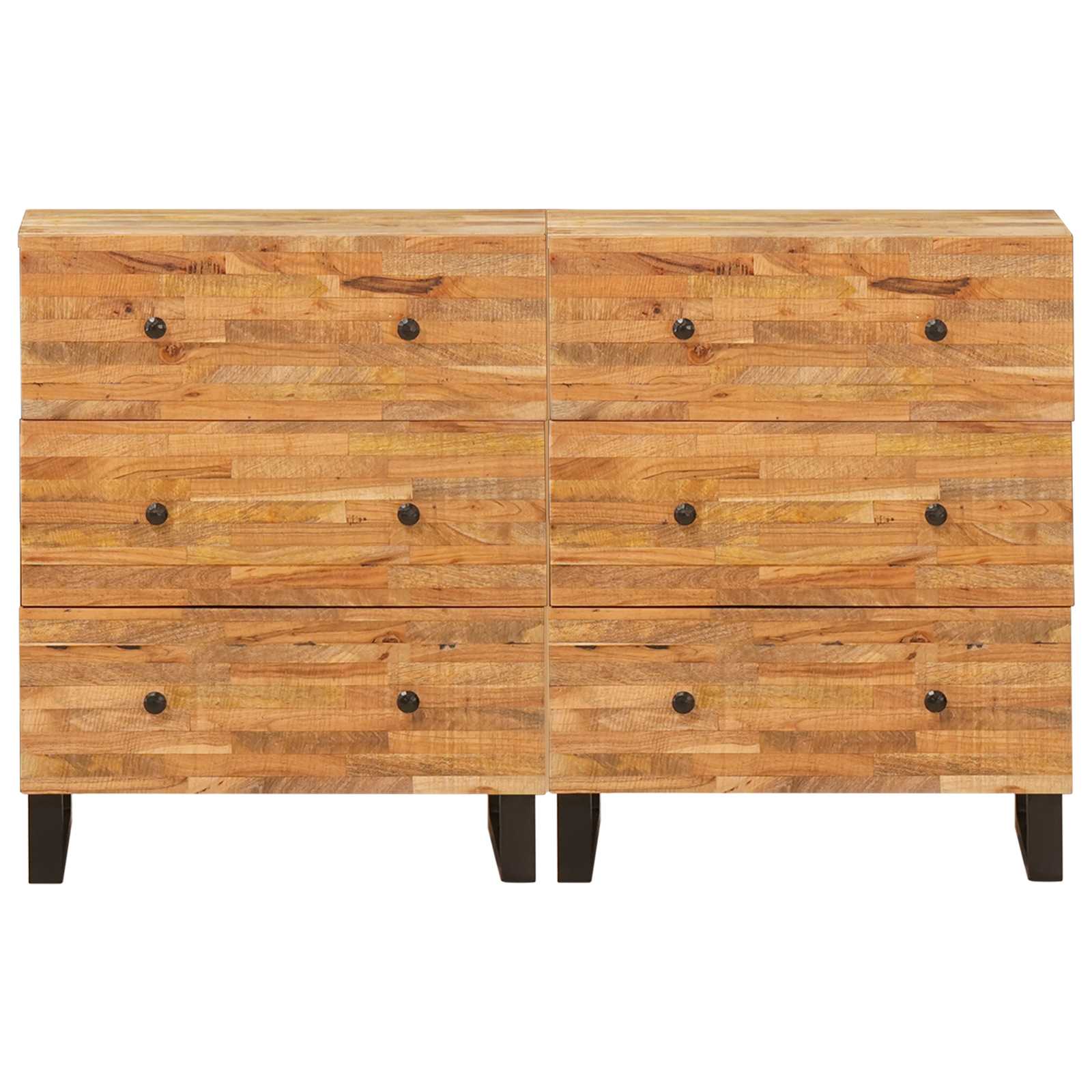 Dressoir 2 pcs Bruin 60 x 33 x 75 cm Massief Mango Hout is nu te koop bij PeponiXL, paradijselijk wonen!