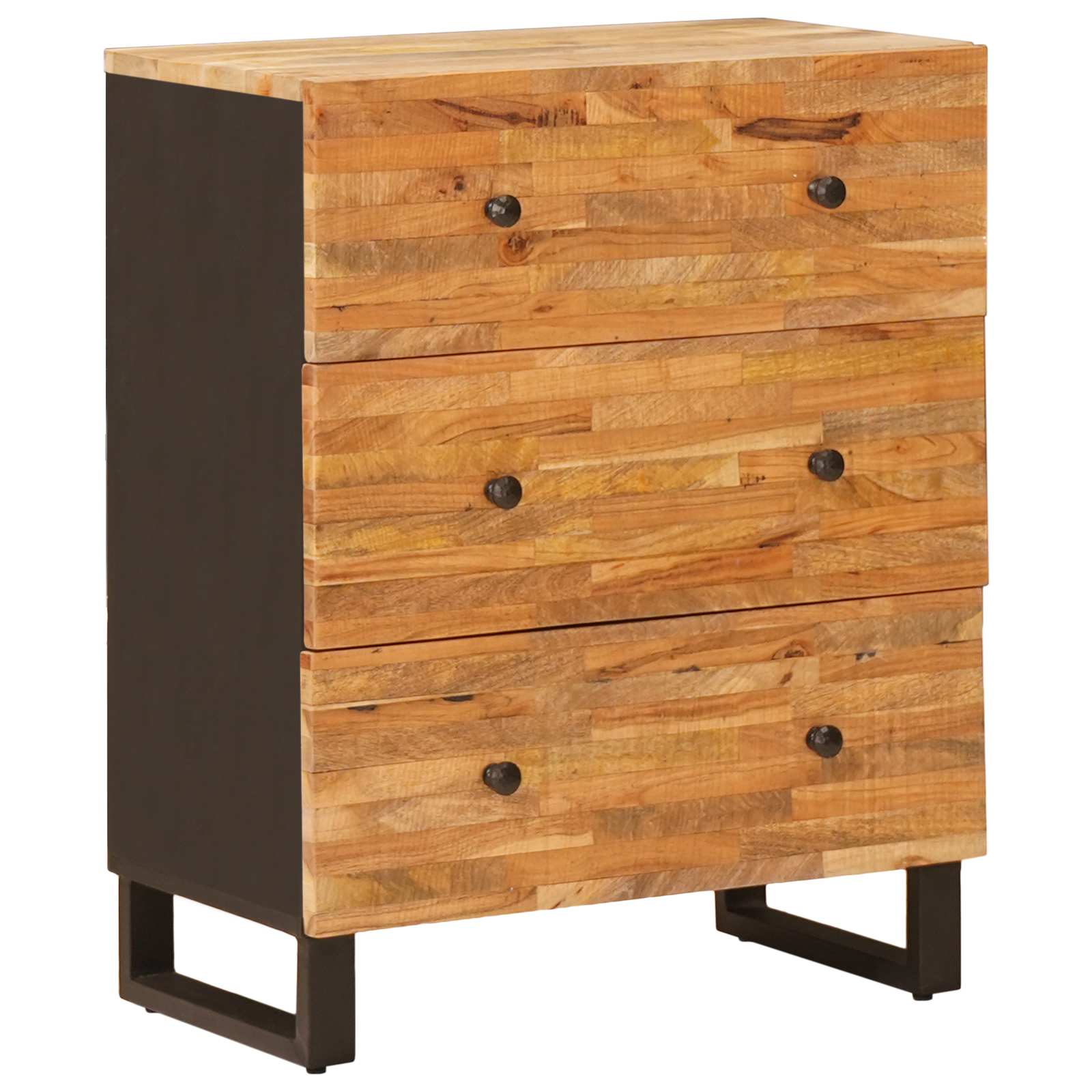 Dressoir 3 pcs Bruin 60 x 33 x 75 cm Massief Mango Hout is nu te koop bij PeponiXL, paradijselijk wonen!