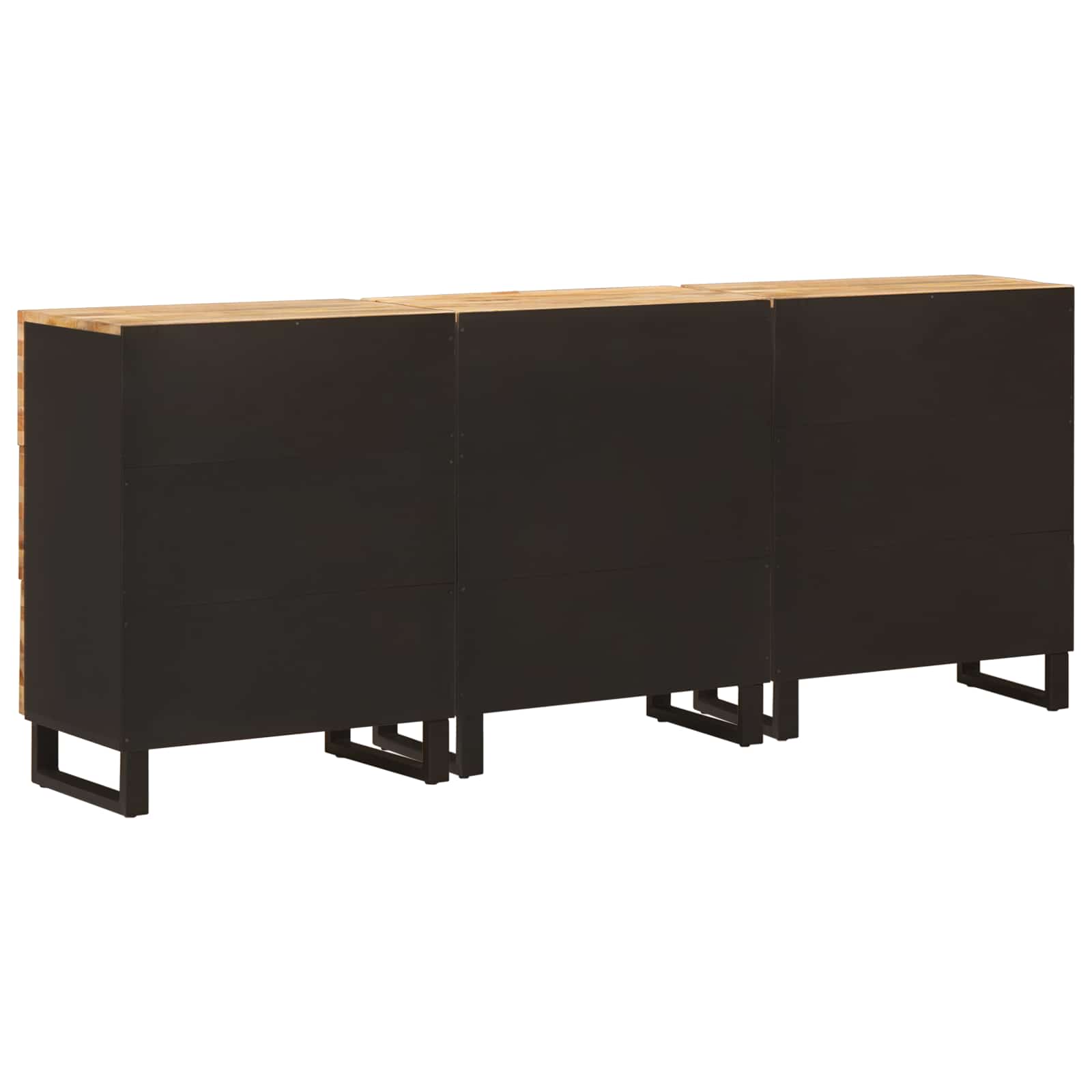Dressoir 3 pcs Bruin 60 x 33 x 75 cm Massief Mango Hout is nu te koop bij PeponiXL, paradijselijk wonen!