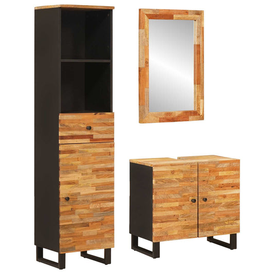 Badkamer Sets met lade met plank Naturel Massief Mango Hout is nu te koop bij PeponiXL, paradijselijk wonen!