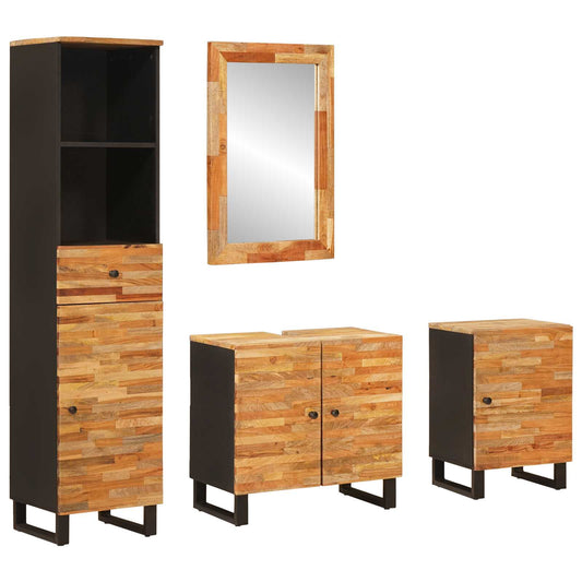 Badkamer Sets met lade met plank Naturel Massief Mango Hout is nu te koop bij PeponiXL, paradijselijk wonen!