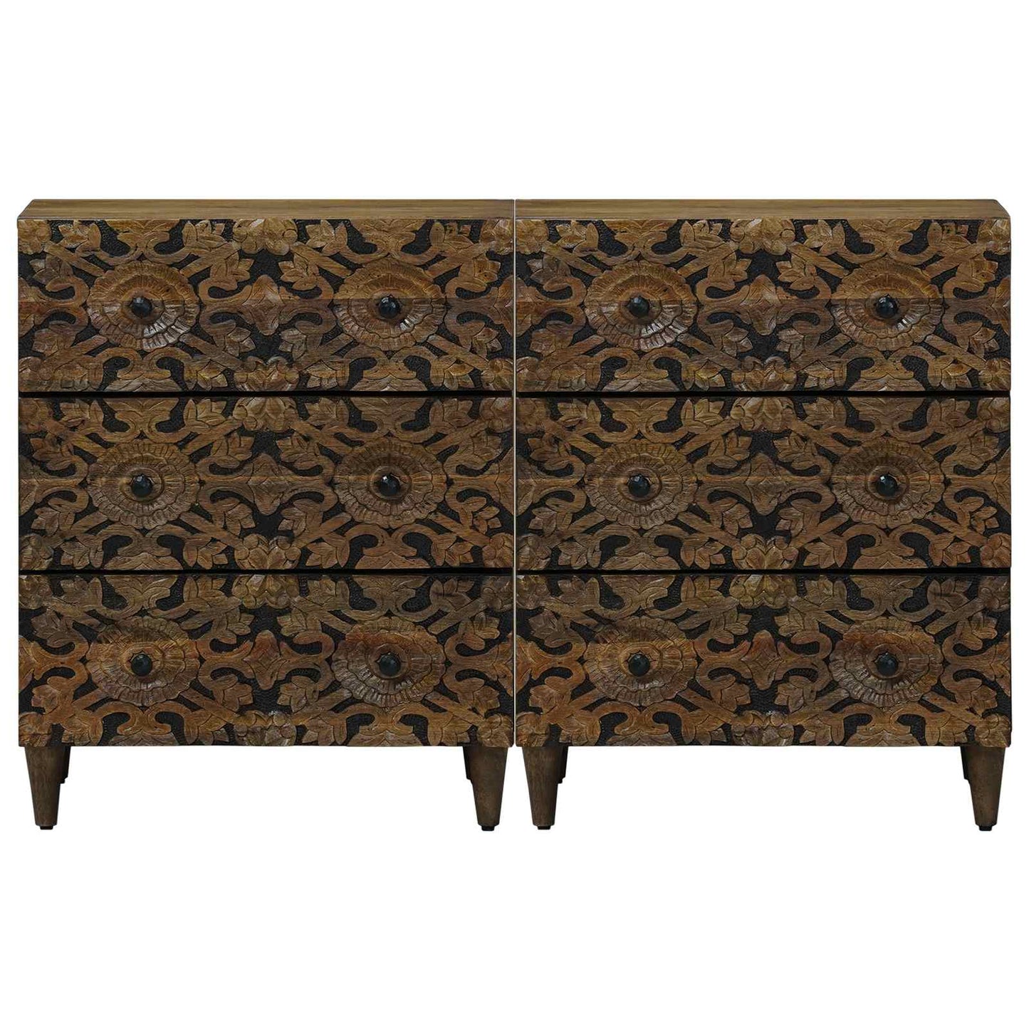 Dressoir 2 pcs Bruin 60 x 33,5 x 75 cm Massief Mango Hout