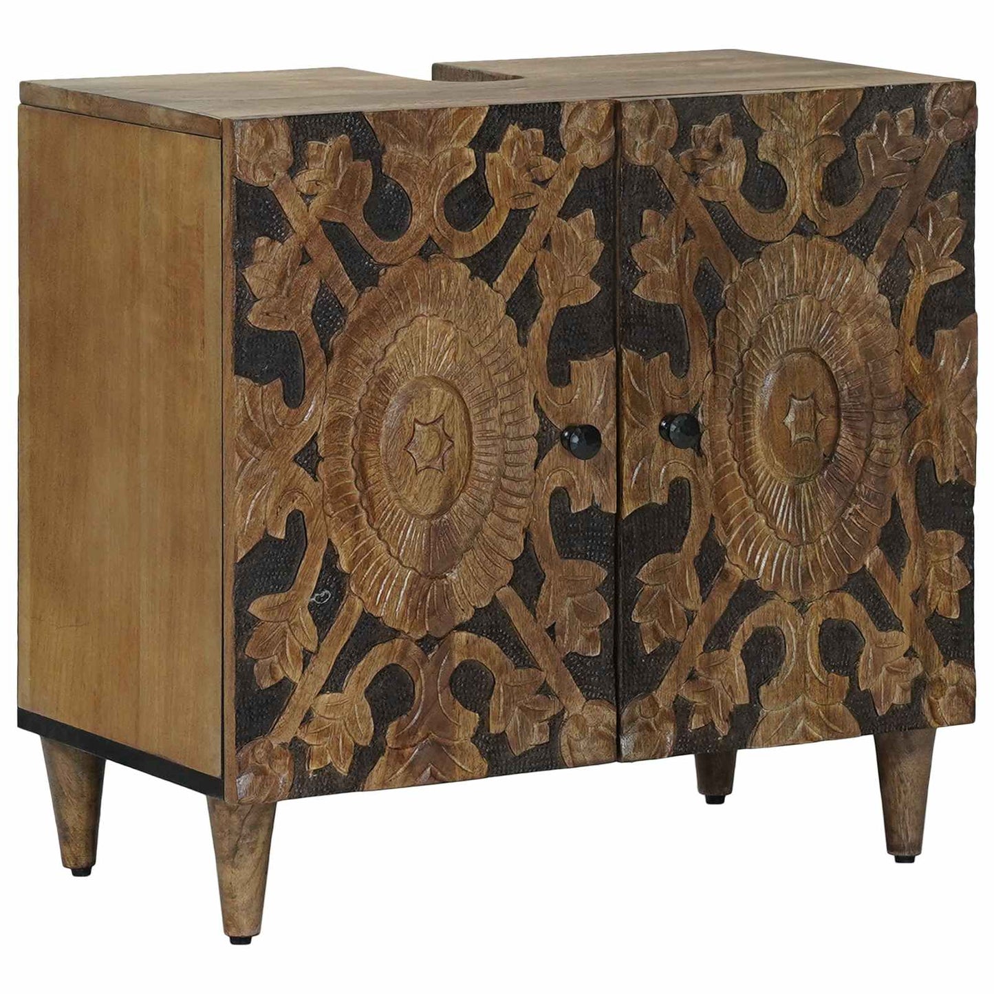 Badkamermeubelset met lade 5 pcs Bruin Massief Mango Hout is nu te koop bij PeponiXL, paradijselijk wonen!