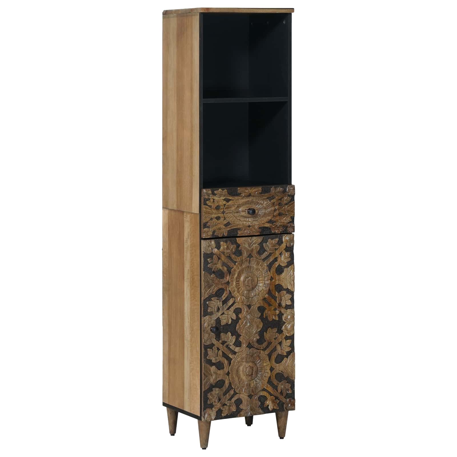 Badkamermeubelset met lade 5 pcs Bruin Massief Mango Hout is nu te koop bij PeponiXL, paradijselijk wonen!