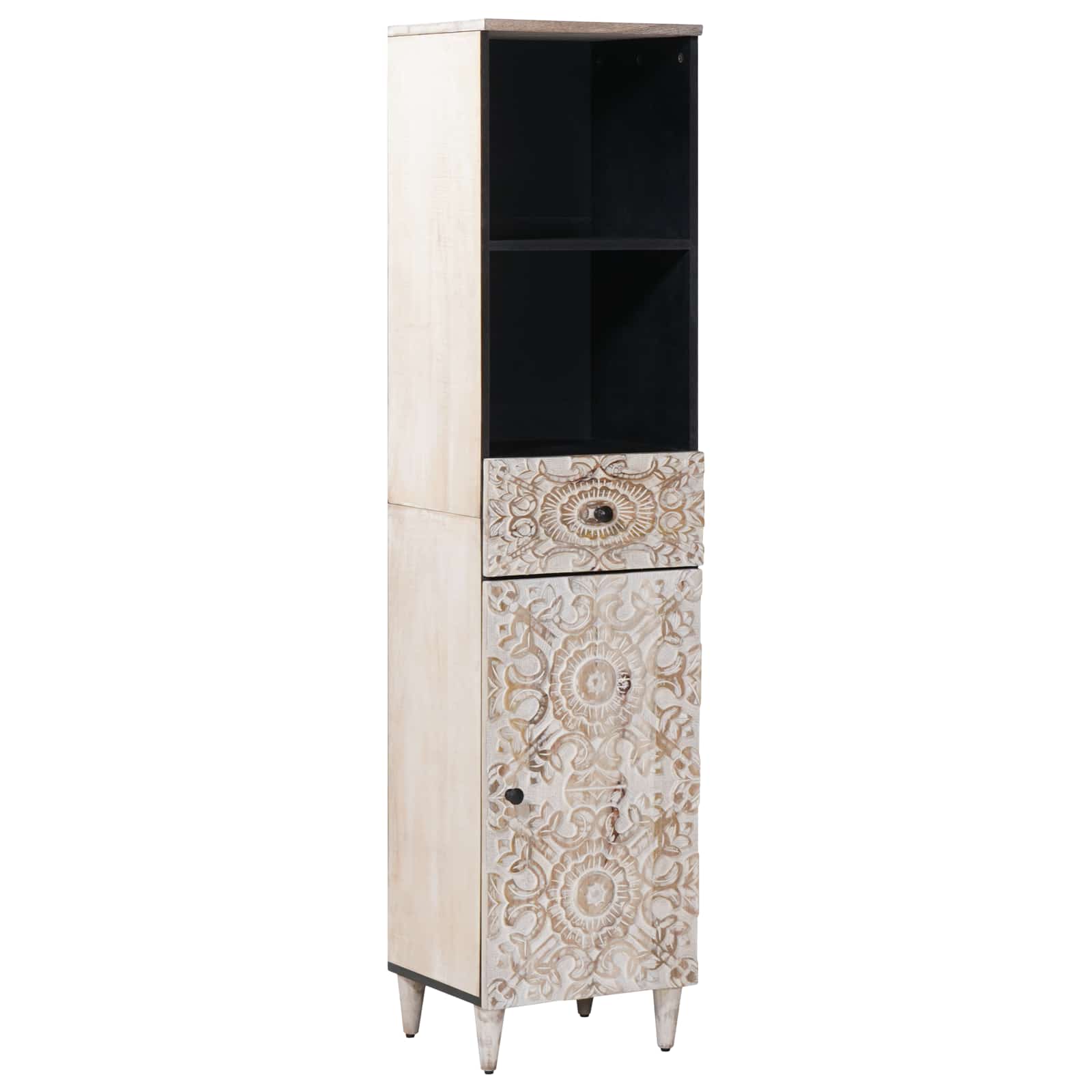 Badkamermeubelset met lade 5 pcs Wit Massief Mango Hout is nu te koop bij PeponiXL, paradijselijk wonen!