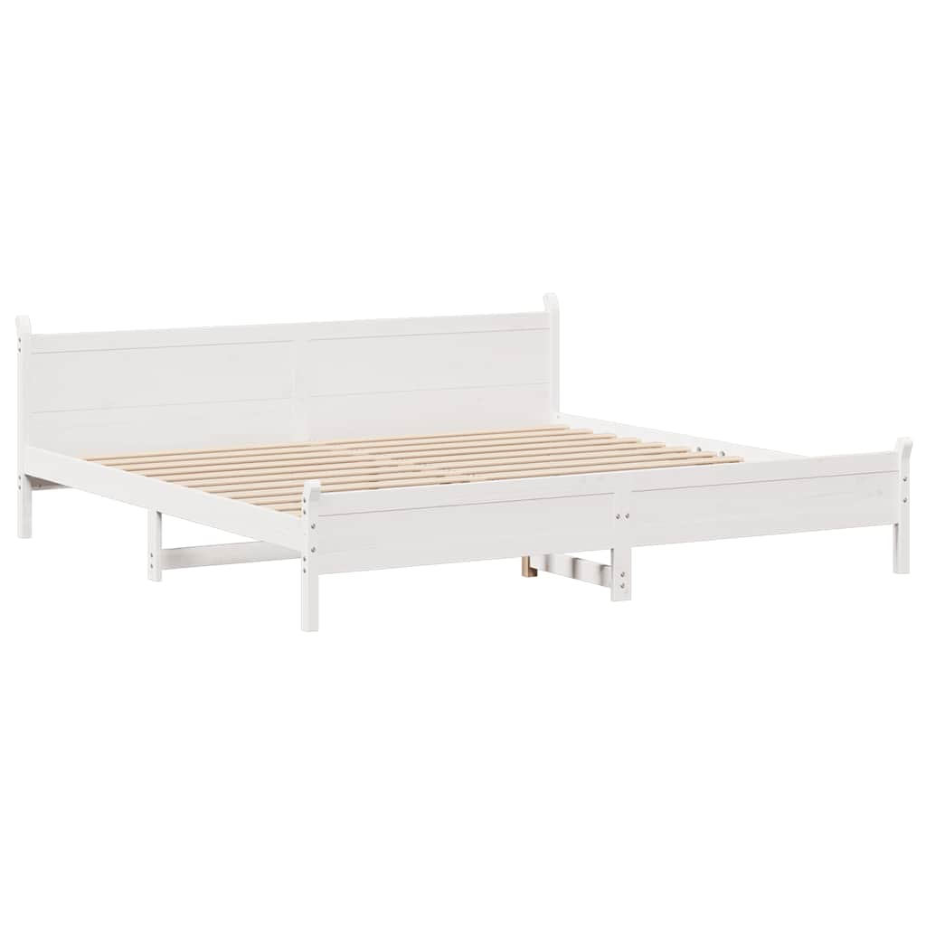 Bedframe zonder matras massief grenenhout wit 200x200 cm is nu te koop bij PeponiXL, paradijselijk wonen!