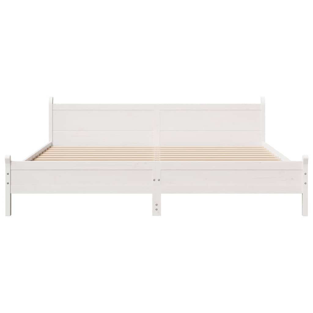 Bedframe zonder matras massief grenenhout wit 200x200 cm is nu te koop bij PeponiXL, paradijselijk wonen!
