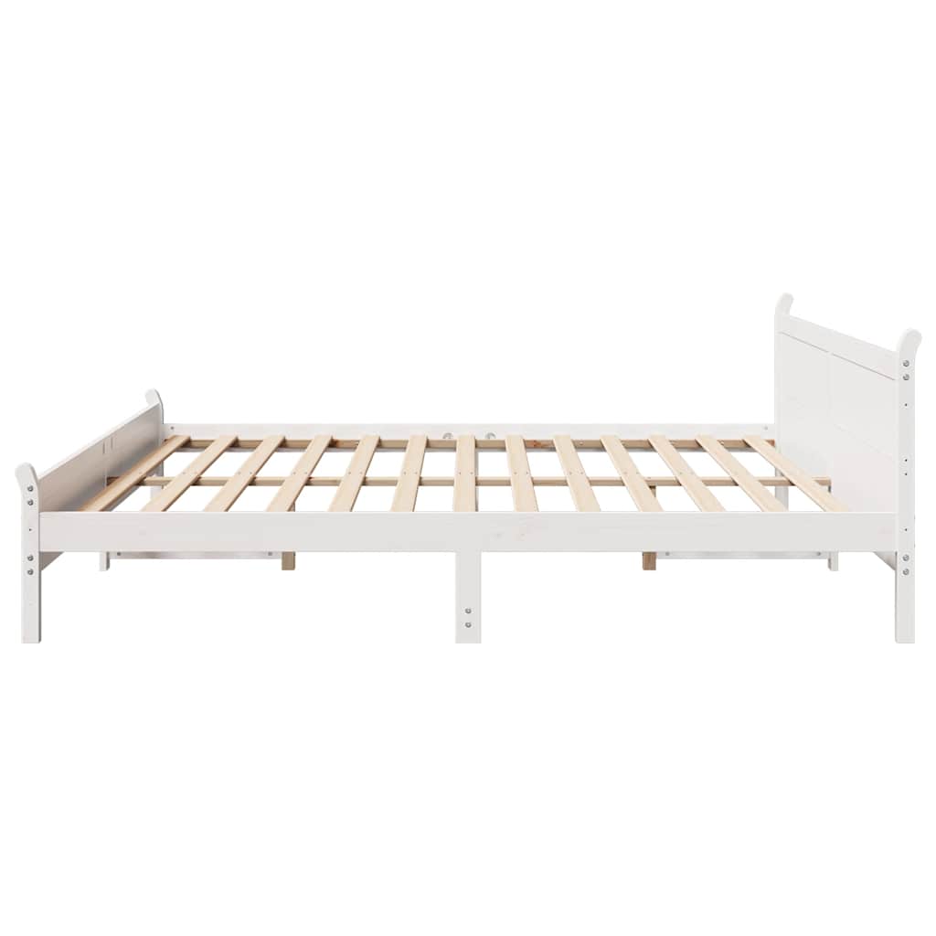 Bedframe zonder matras massief grenenhout wit 200x200 cm is nu te koop bij PeponiXL, paradijselijk wonen!