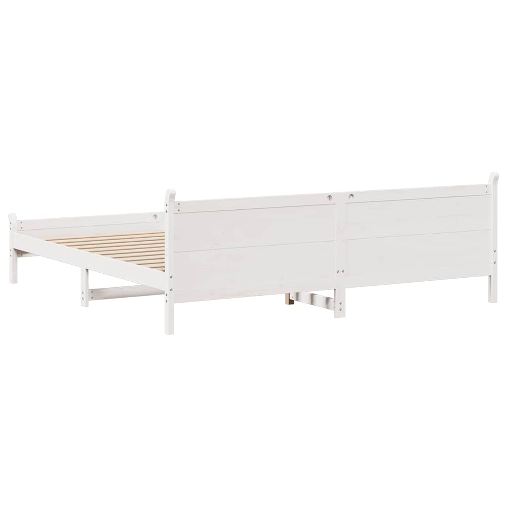 Bedframe zonder matras massief grenenhout wit 200x200 cm is nu te koop bij PeponiXL, paradijselijk wonen!