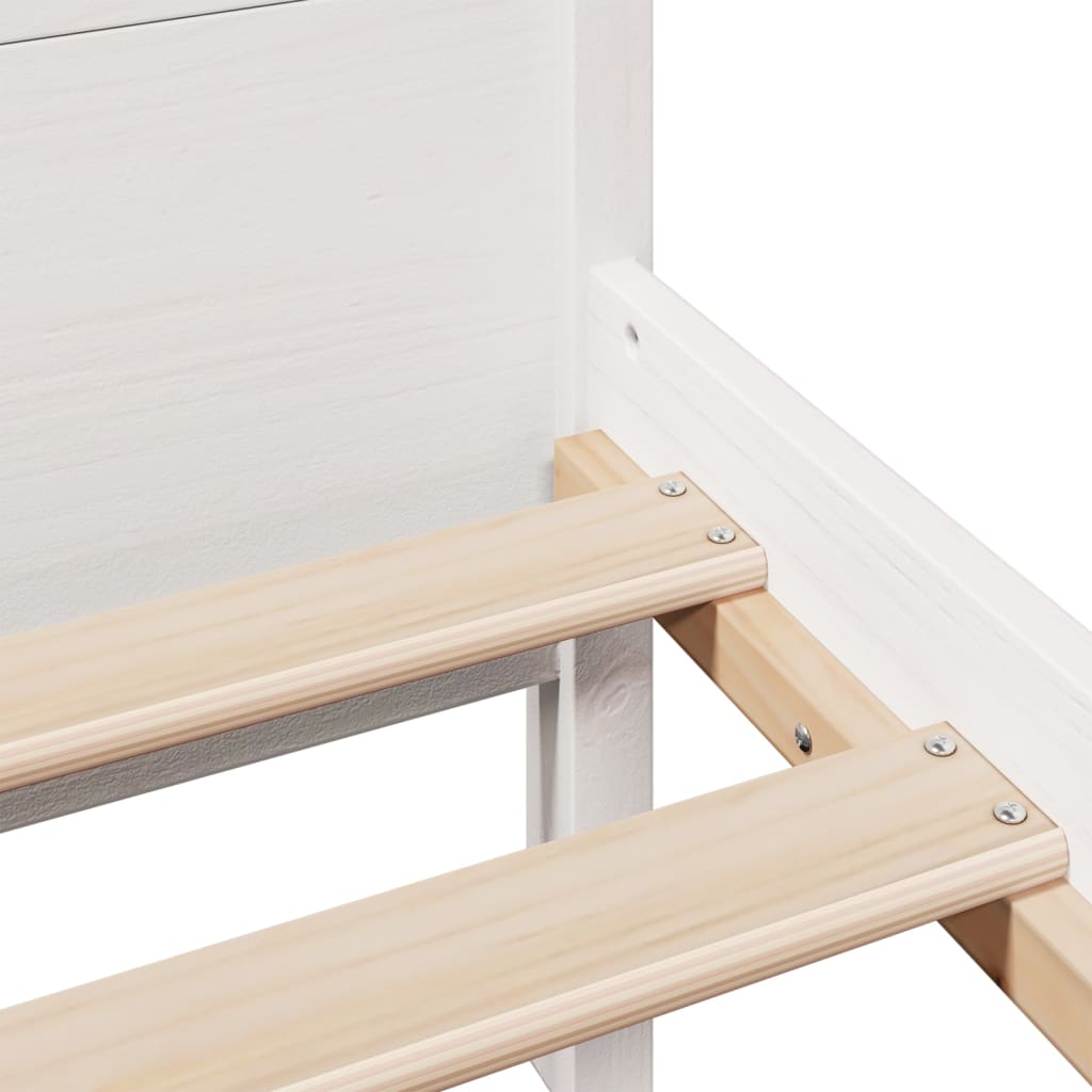 Bedframe zonder matras massief grenenhout wit 200x200 cm is nu te koop bij PeponiXL, paradijselijk wonen!