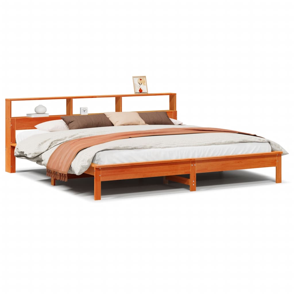 Bedframe zonder matras massief grenenhout wasbruin 200x200 cm is nu te koop bij PeponiXL, paradijselijk wonen!