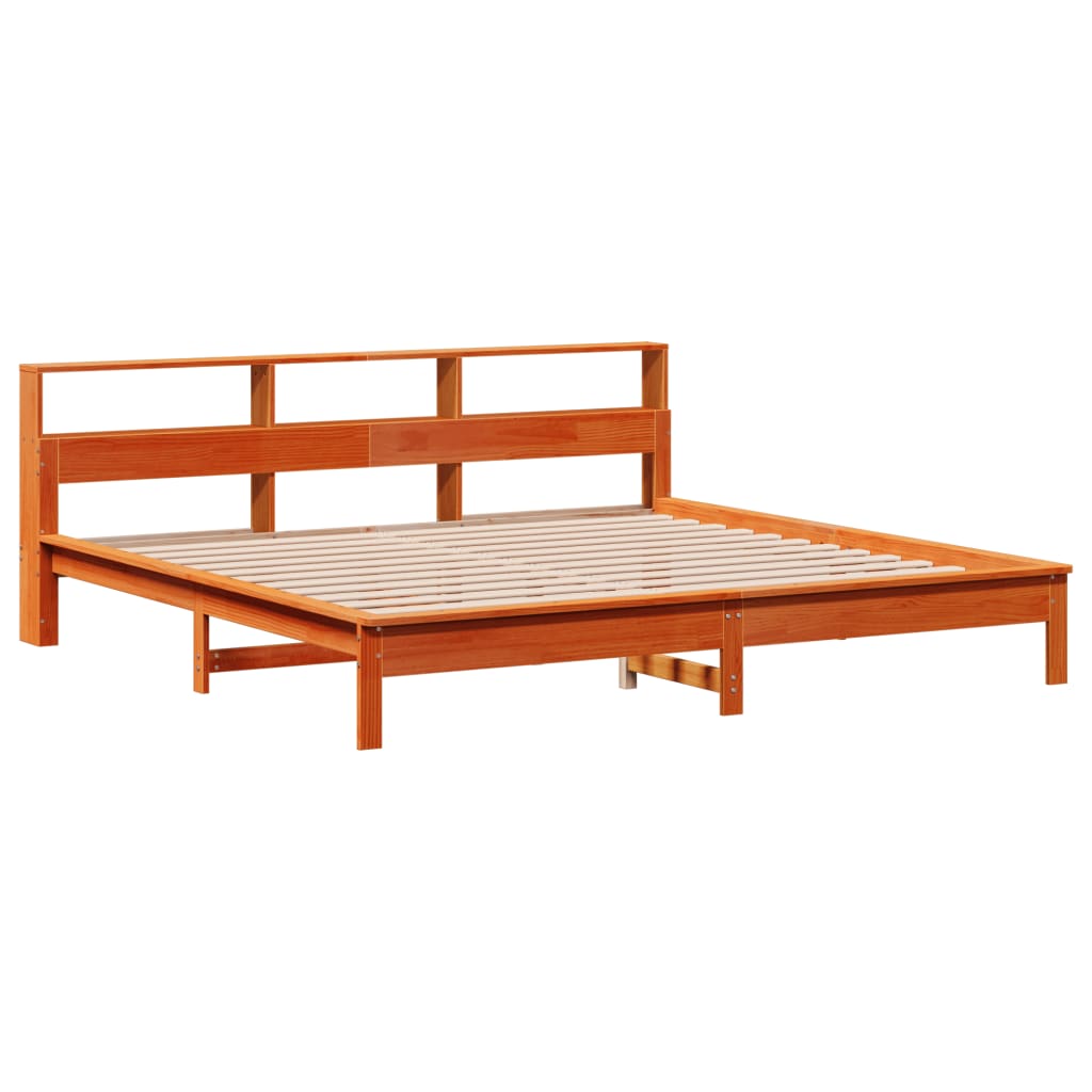 Bedframe zonder matras massief grenenhout wasbruin 200x200 cm is nu te koop bij PeponiXL, paradijselijk wonen!