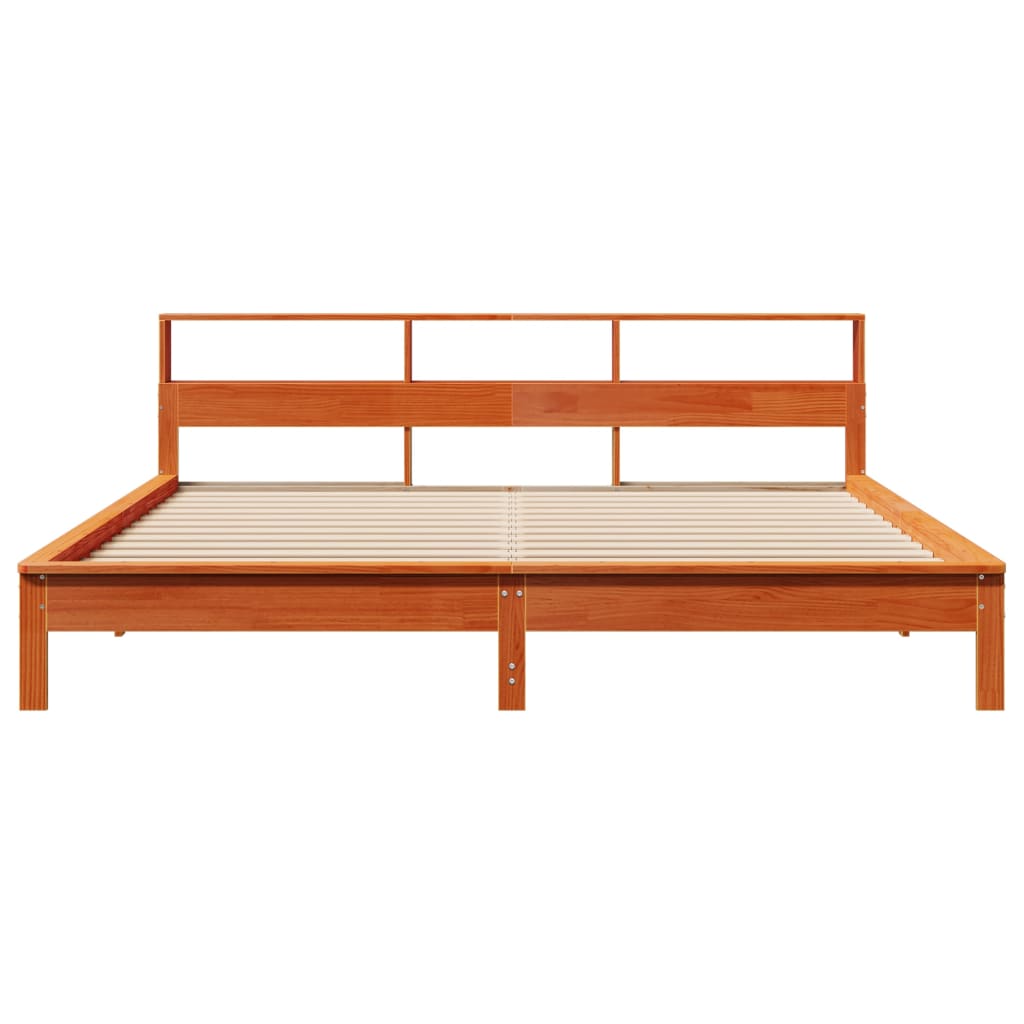 Bedframe zonder matras massief grenenhout wasbruin 200x200 cm is nu te koop bij PeponiXL, paradijselijk wonen!