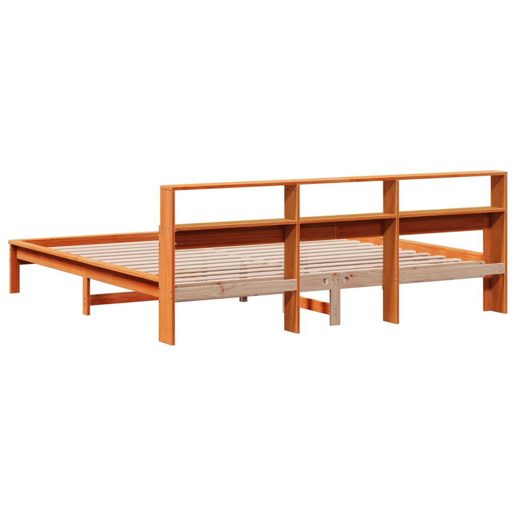 Bedframe zonder matras massief grenenhout wasbruin 200x200 cm is nu te koop bij PeponiXL, paradijselijk wonen!