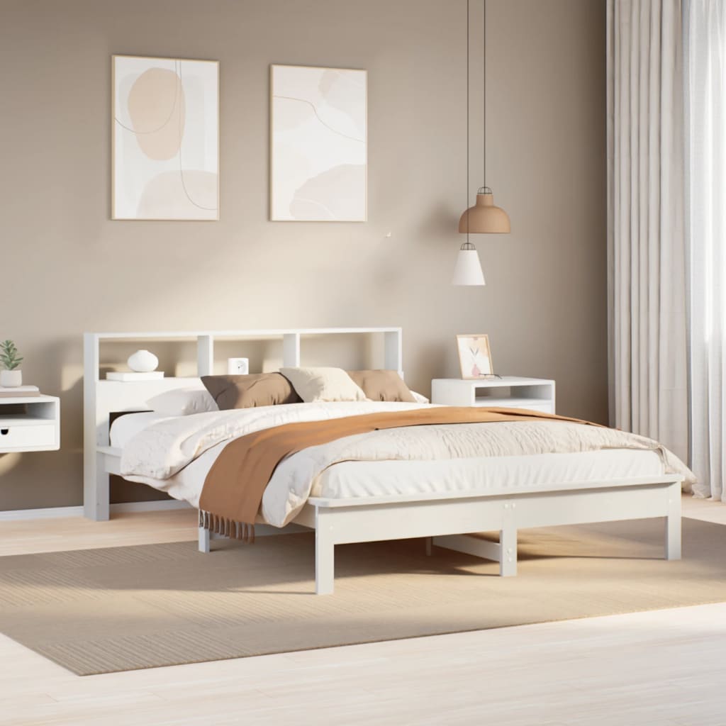 Bedframe zonder matras massief grenenhout wit 150x200 cm is nu te koop bij PeponiXL, paradijselijk wonen!