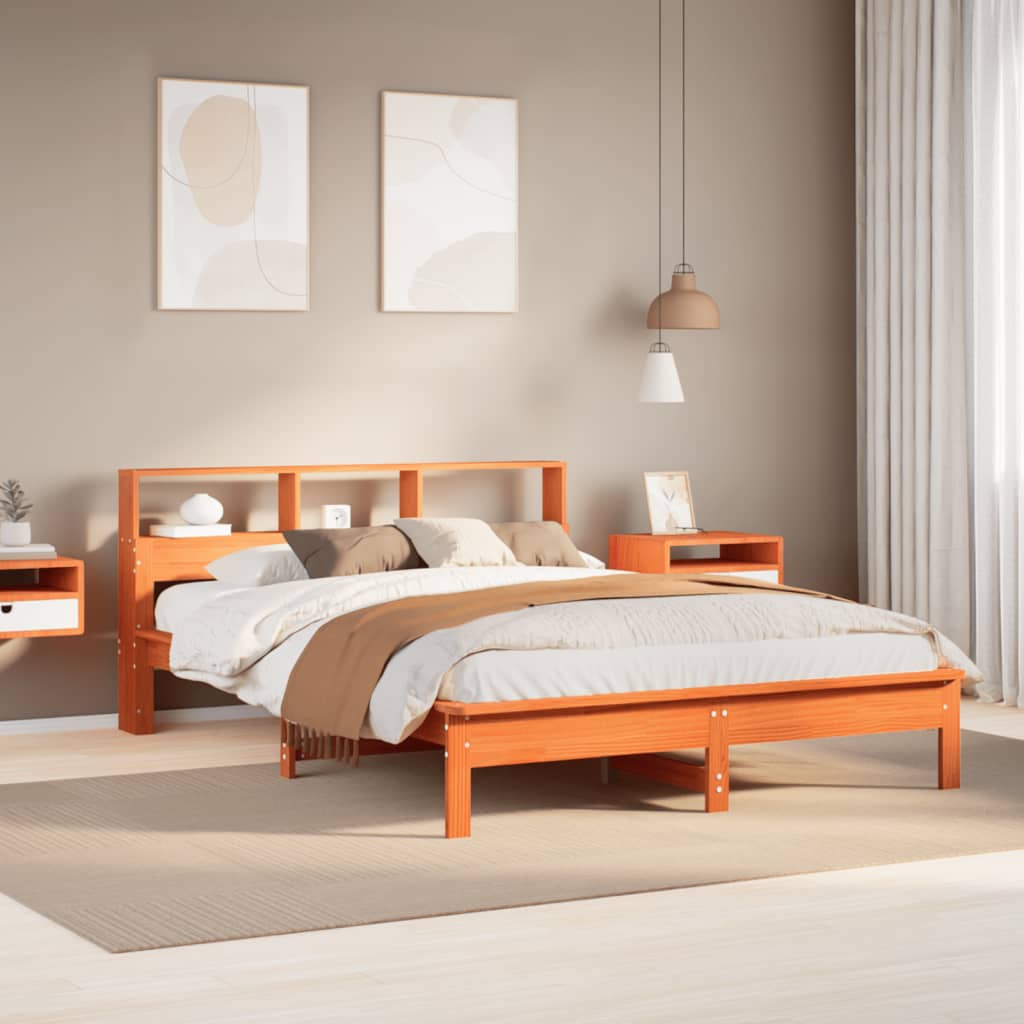 Bedframe zonder matras massief grenenhout wasbruin 150x200 cm is nu te koop bij PeponiXL, paradijselijk wonen!