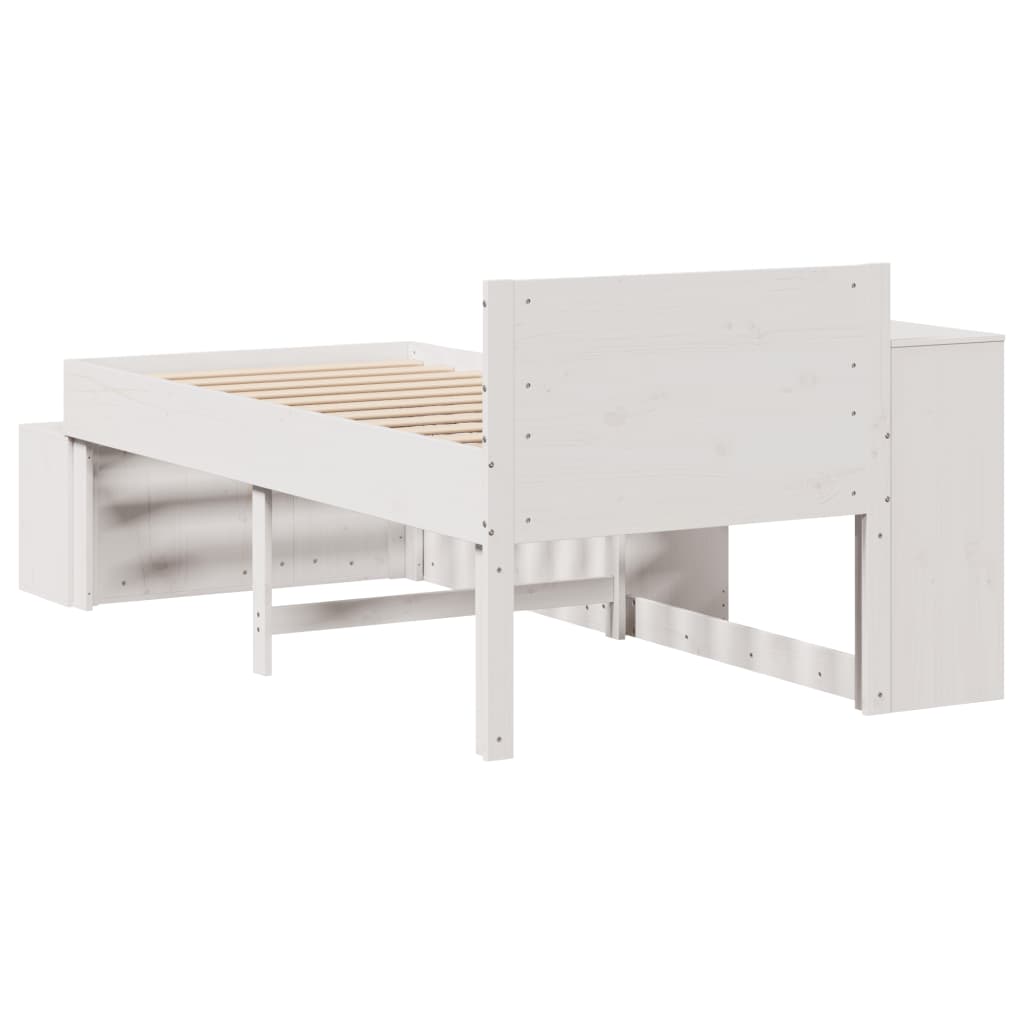 Bedframe zonder matras massief grenenhout wit 75x190 cm is nu te koop bij PeponiXL, paradijselijk wonen!