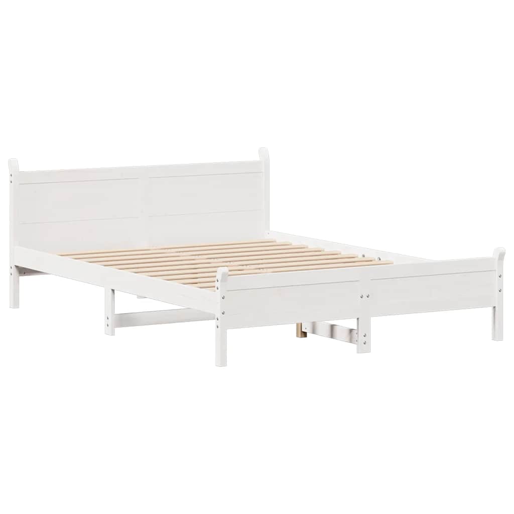 Bedframe zonder matras massief grenenhout wit 150x200 cm is nu te koop bij PeponiXL, paradijselijk wonen!