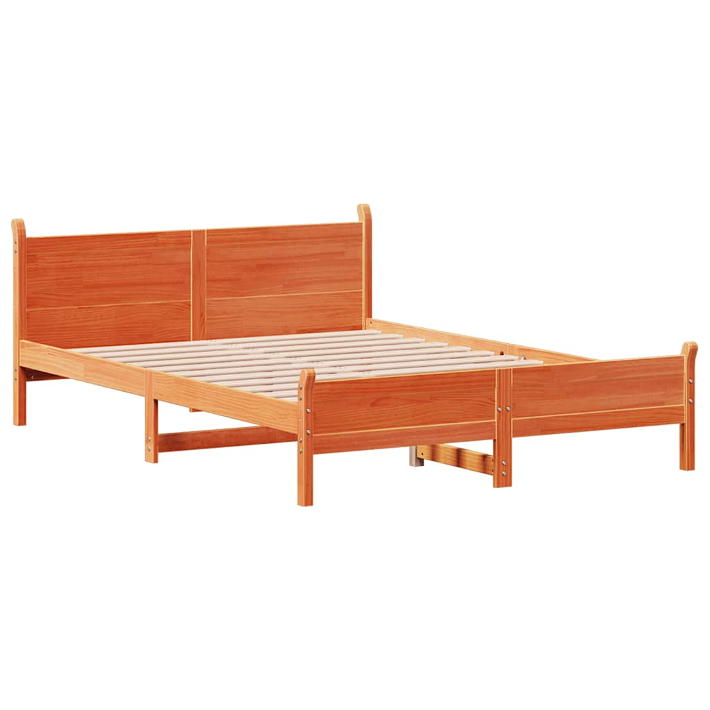 Bedframe zonder matras massief grenenhout wasbruin 150x200 cm is nu te koop bij PeponiXL, paradijselijk wonen!