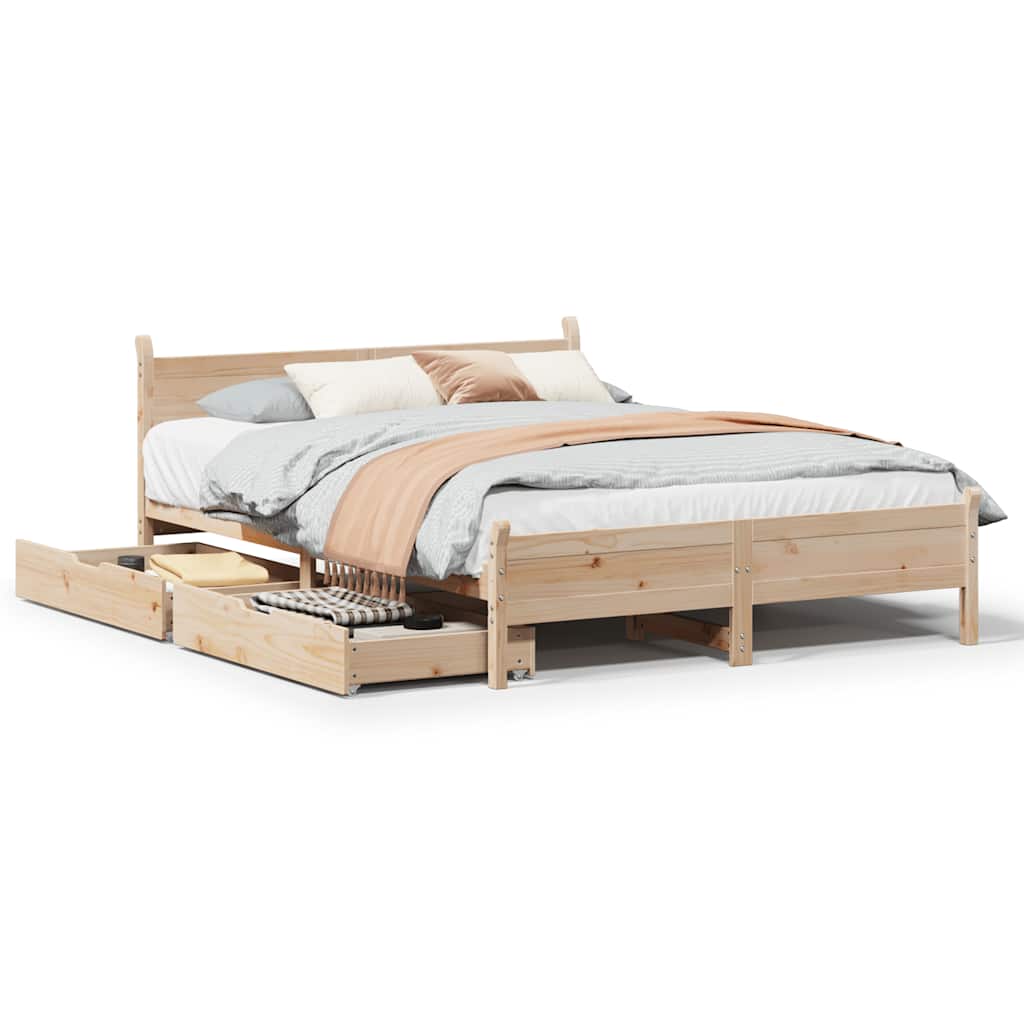 Bedframe zonder matras massief grenenhout 140x190 cm is nu te koop bij PeponiXL, paradijselijk wonen!