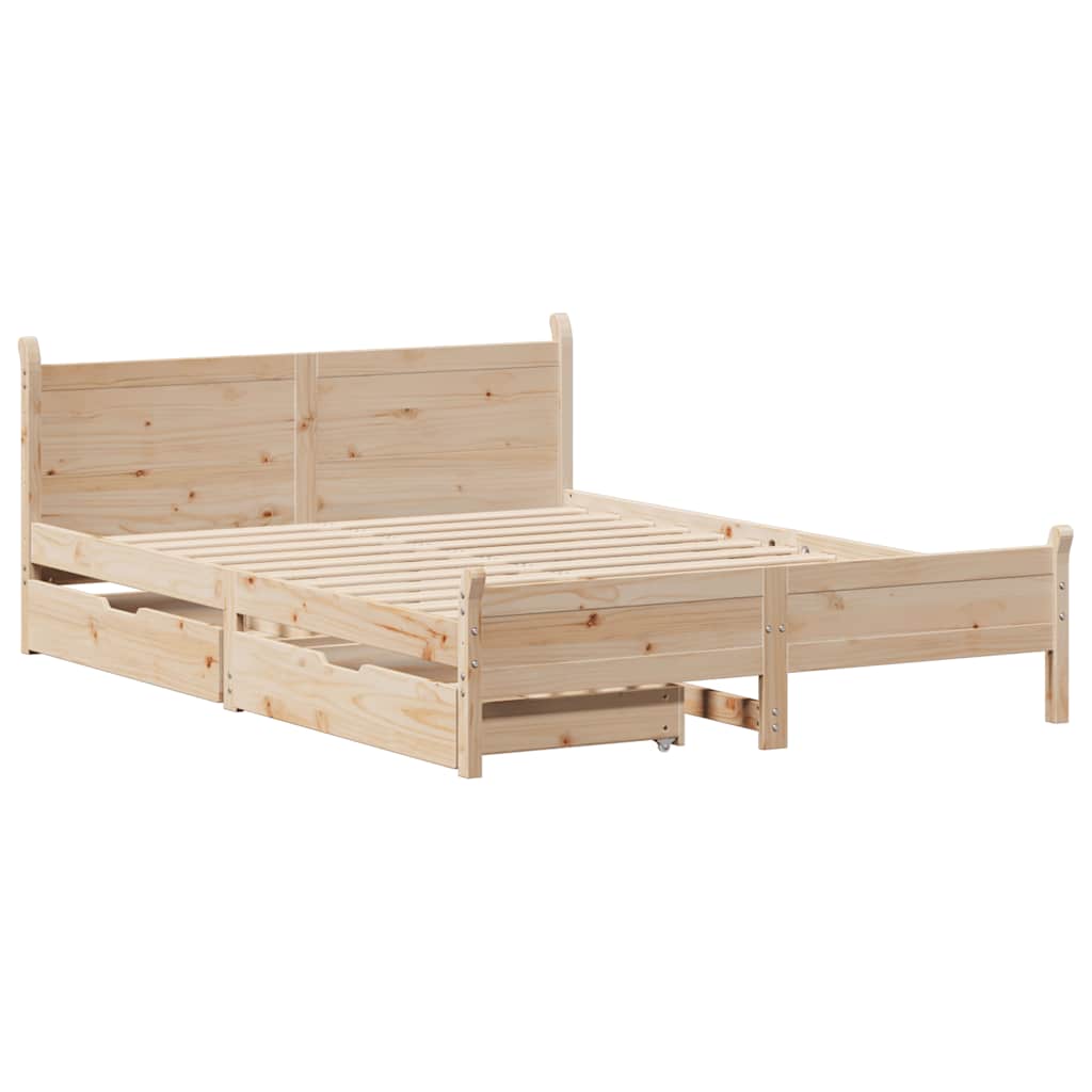 Bedframe zonder matras massief grenenhout 140x190 cm is nu te koop bij PeponiXL, paradijselijk wonen!
