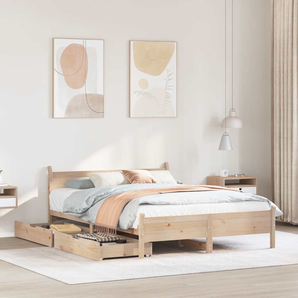 Bedframe zonder matras massief grenenhout 140x190 cm is nu te koop bij PeponiXL, paradijselijk wonen!