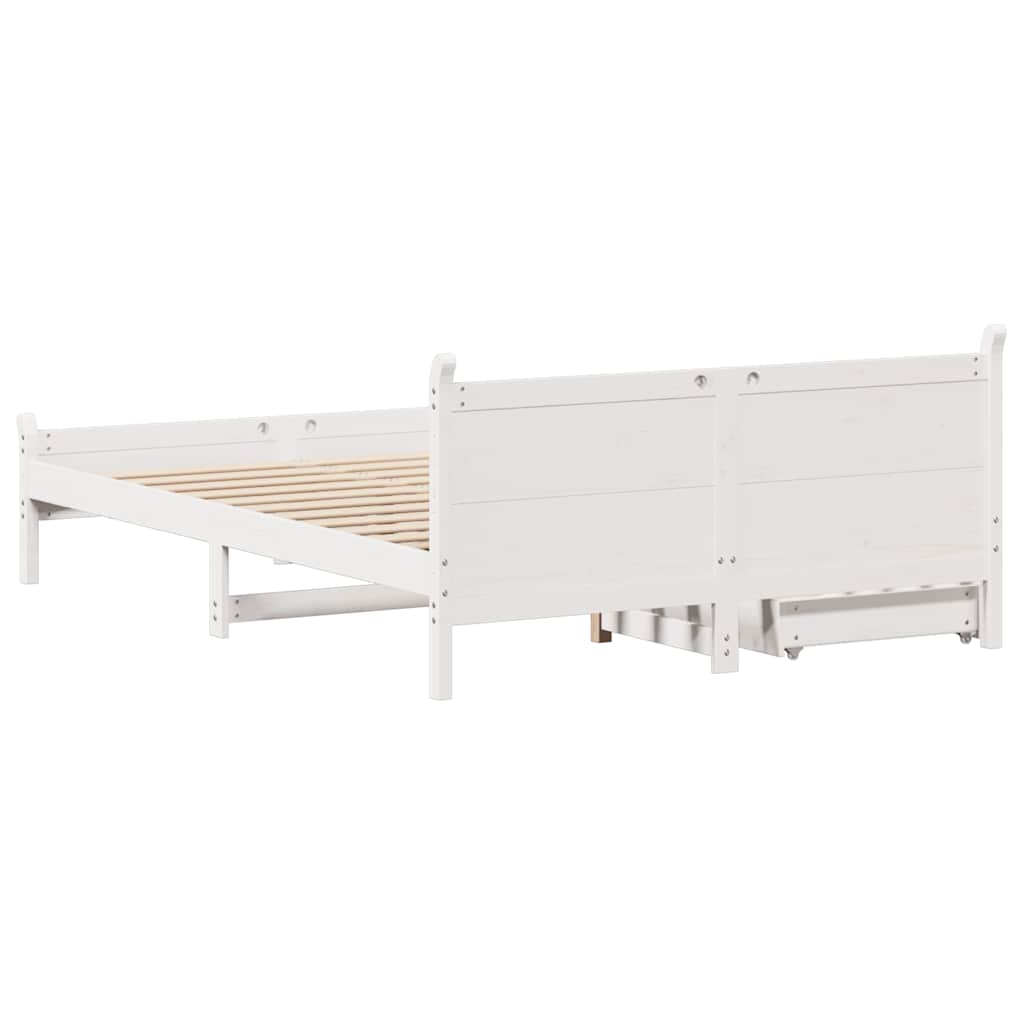 Bedframe zonder matras massief grenenhout wit 140x190 cm is nu te koop bij PeponiXL, paradijselijk wonen!