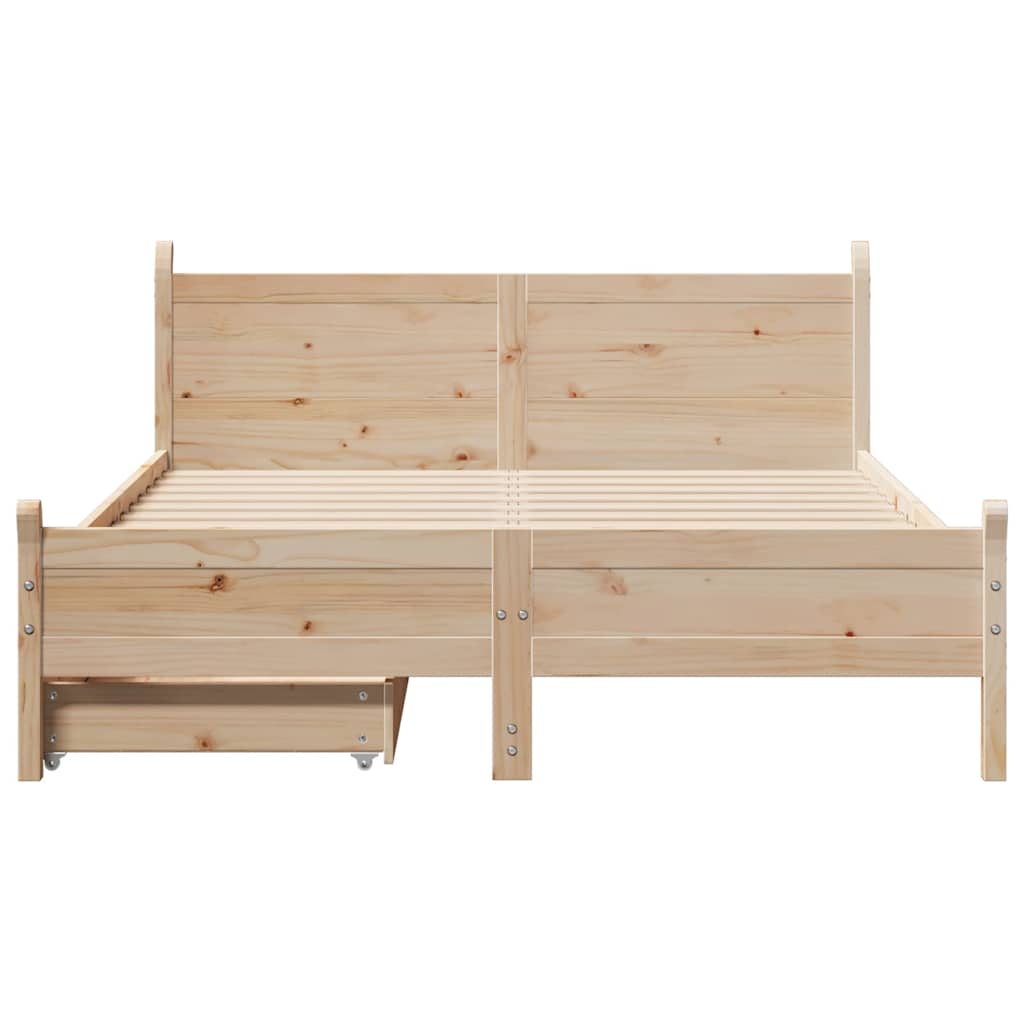Bedframe zonder matras massief grenenhout 135x190 cm is nu te koop bij PeponiXL, paradijselijk wonen!