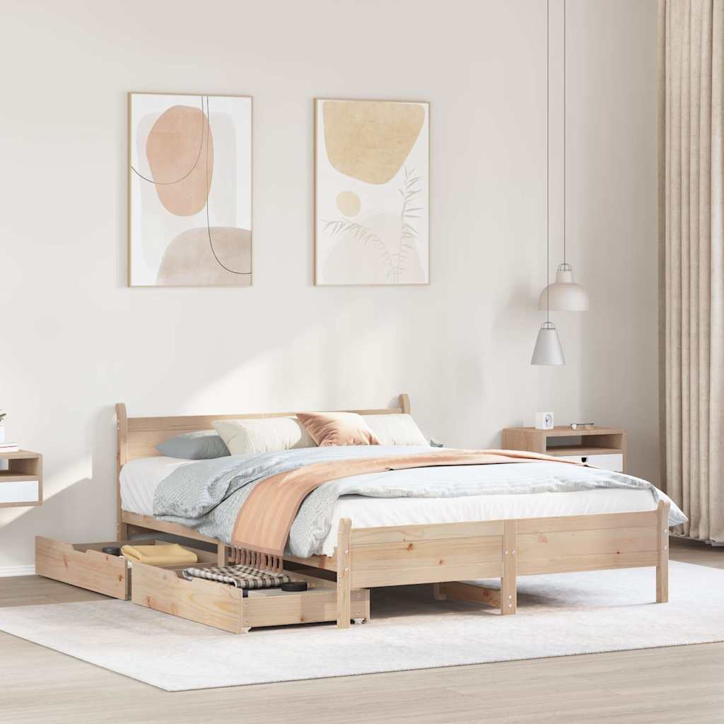 Bedframe zonder matras massief grenenhout 120x190 cm is nu te koop bij PeponiXL, paradijselijk wonen!