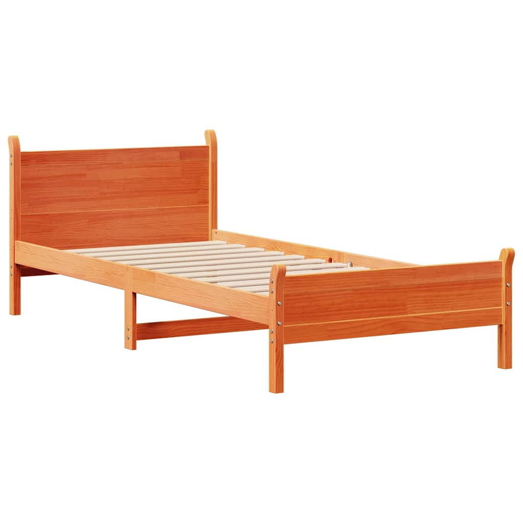 Bedframe zonder matras massief grenenhout wasbruin 75x190 cm is nu te koop bij PeponiXL, paradijselijk wonen!