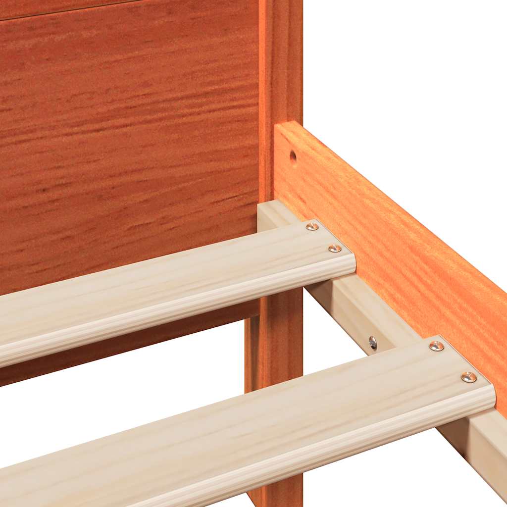 Bedframe zonder matras massief grenenhout wasbruin 75x190 cm is nu te koop bij PeponiXL, paradijselijk wonen!