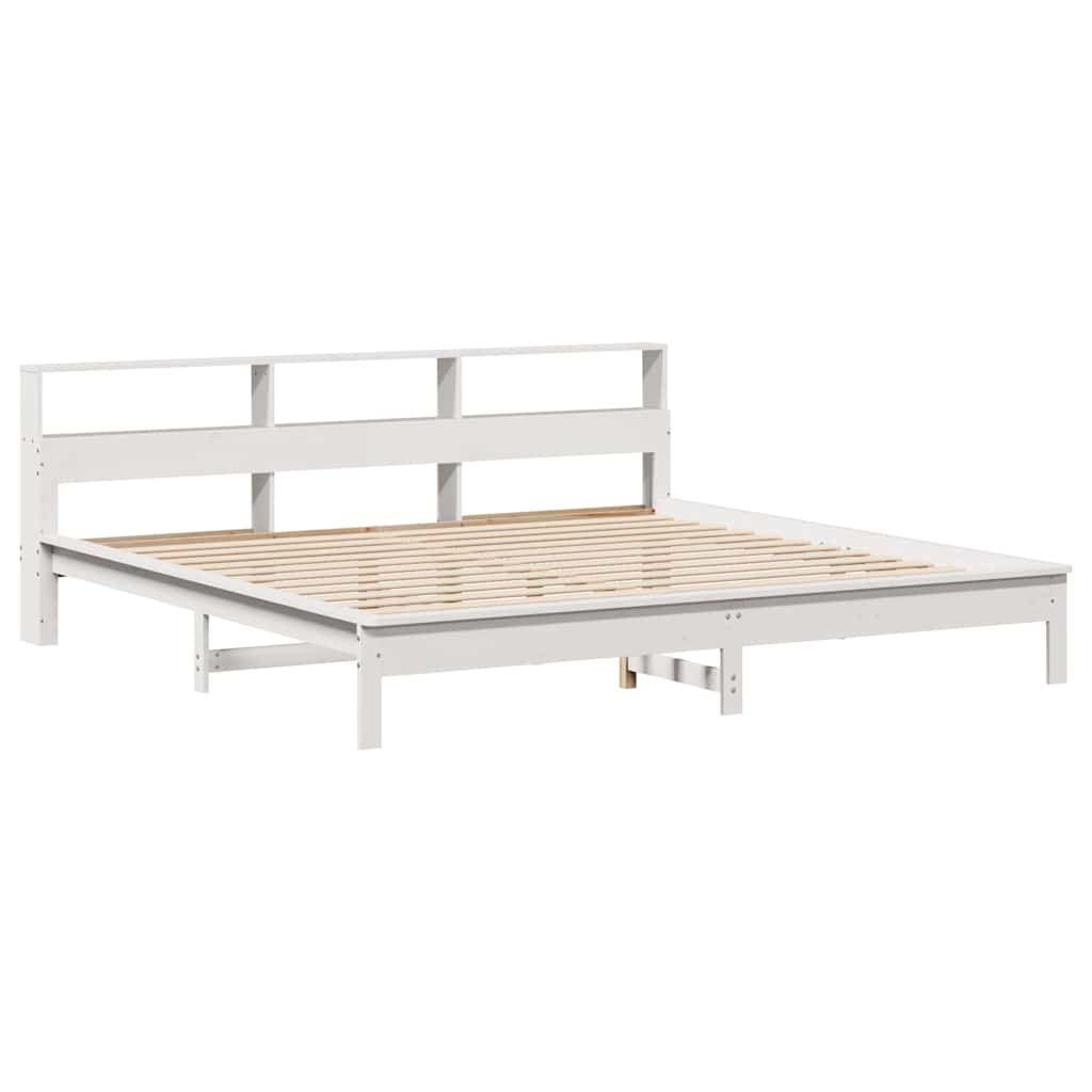 Bed met boekenkast zonder matras grenenhout wit 180x200 cm is nu te koop bij PeponiXL, paradijselijk wonen!