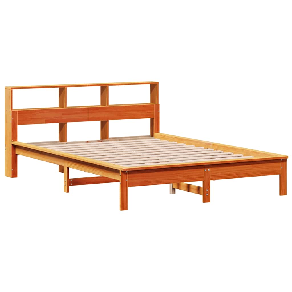 Bed met boekenkast zonder matras grenenhout wasbruin 120x200 cm is nu te koop bij PeponiXL, paradijselijk wonen!