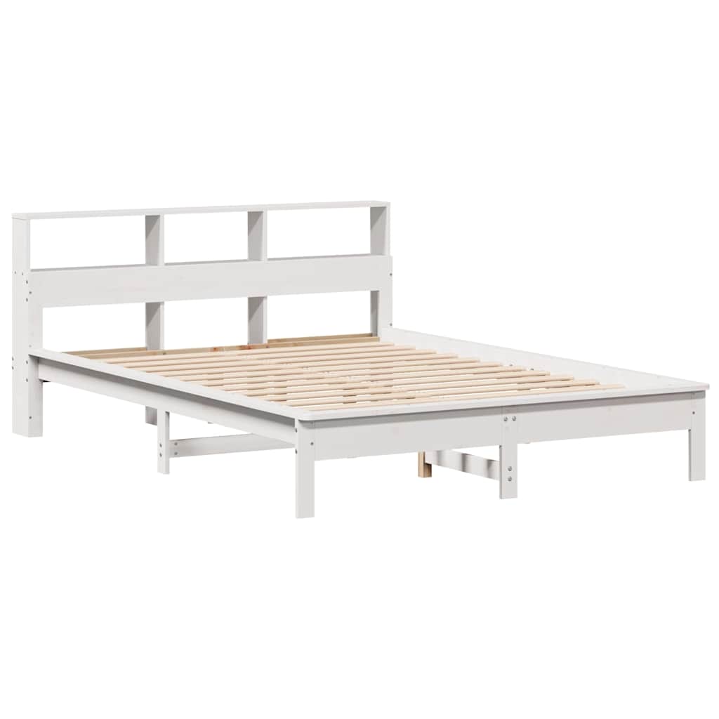 Bed met boekenkast zonder matras grenenhout wit 140x190 cm is nu te koop bij PeponiXL, paradijselijk wonen!