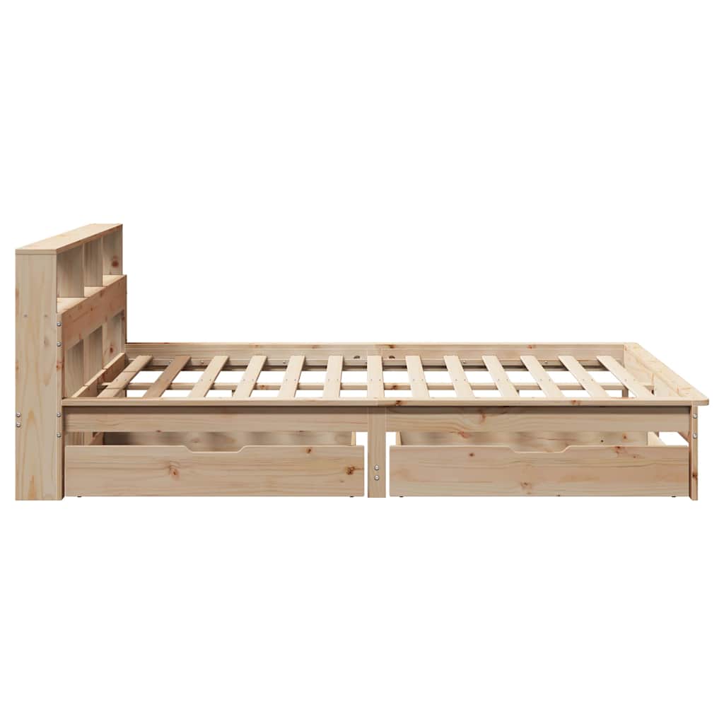 Bed met boekenkast zonder matras massief grenenhout 135x190 cm is nu te koop bij PeponiXL, paradijselijk wonen!
