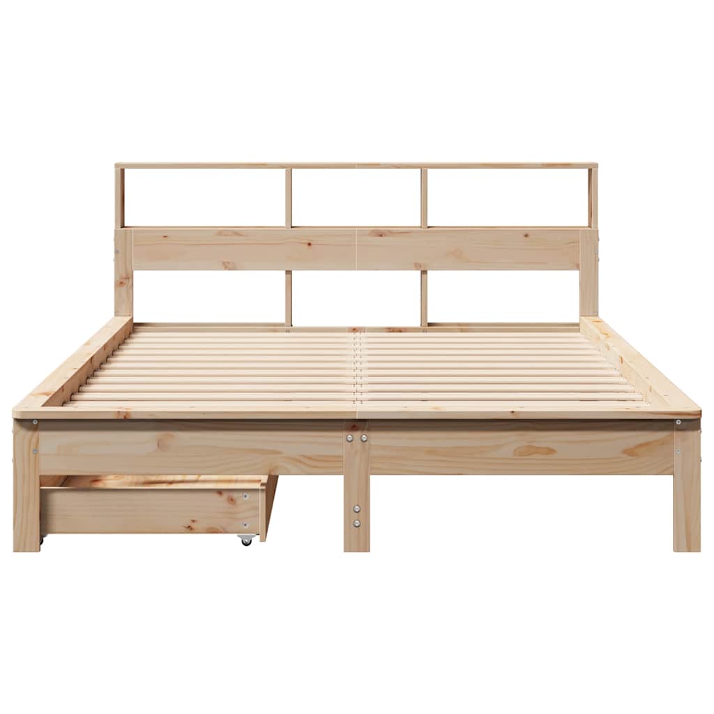 Bed met boekenkast zonder matras massief grenenhout 120x190 cm is nu te koop bij PeponiXL, paradijselijk wonen!