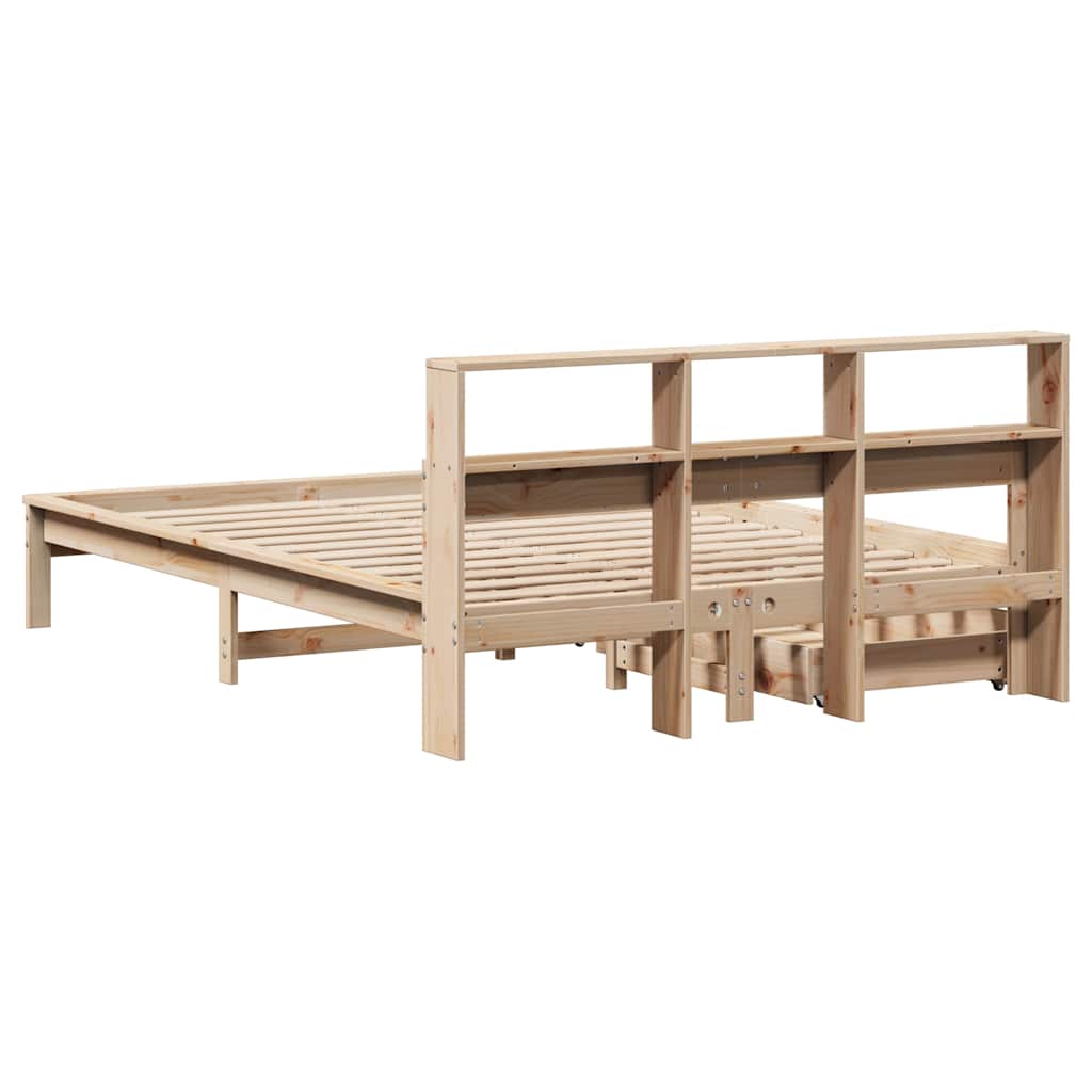 Bed met boekenkast zonder matras massief grenenhout 120x190 cm is nu te koop bij PeponiXL, paradijselijk wonen!