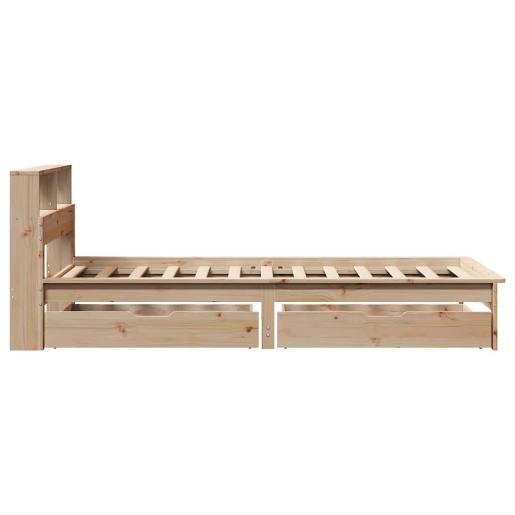 Bed met boekenkast zonder matras massief grenenhout 90x190 cm is nu te koop bij PeponiXL, paradijselijk wonen!