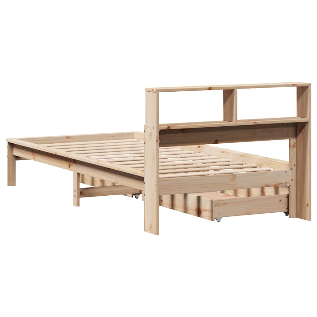 Bed met boekenkast zonder matras massief grenenhout 90x190 cm is nu te koop bij PeponiXL, paradijselijk wonen!
