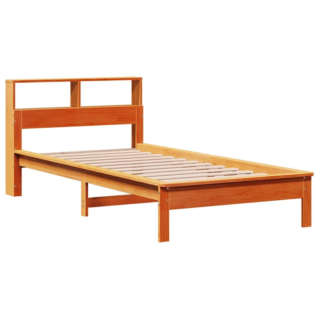 Bed met boekenkast zonder matras grenenhout wasbruin 90x190 cm is nu te koop bij PeponiXL, paradijselijk wonen!