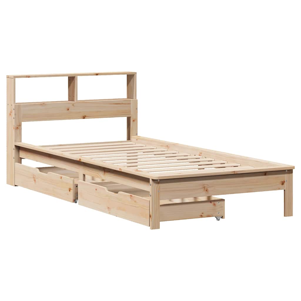 Bed met boekenkast zonder matras massief grenenhout 75x190 cm is nu te koop bij PeponiXL, paradijselijk wonen!