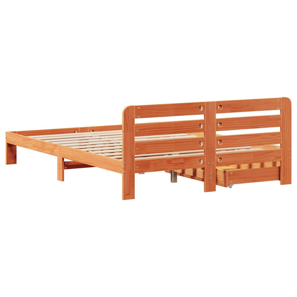 Bedframe zonder matras massief grenenhout wasbruin 120x200 cm is nu te koop bij PeponiXL, paradijselijk wonen!