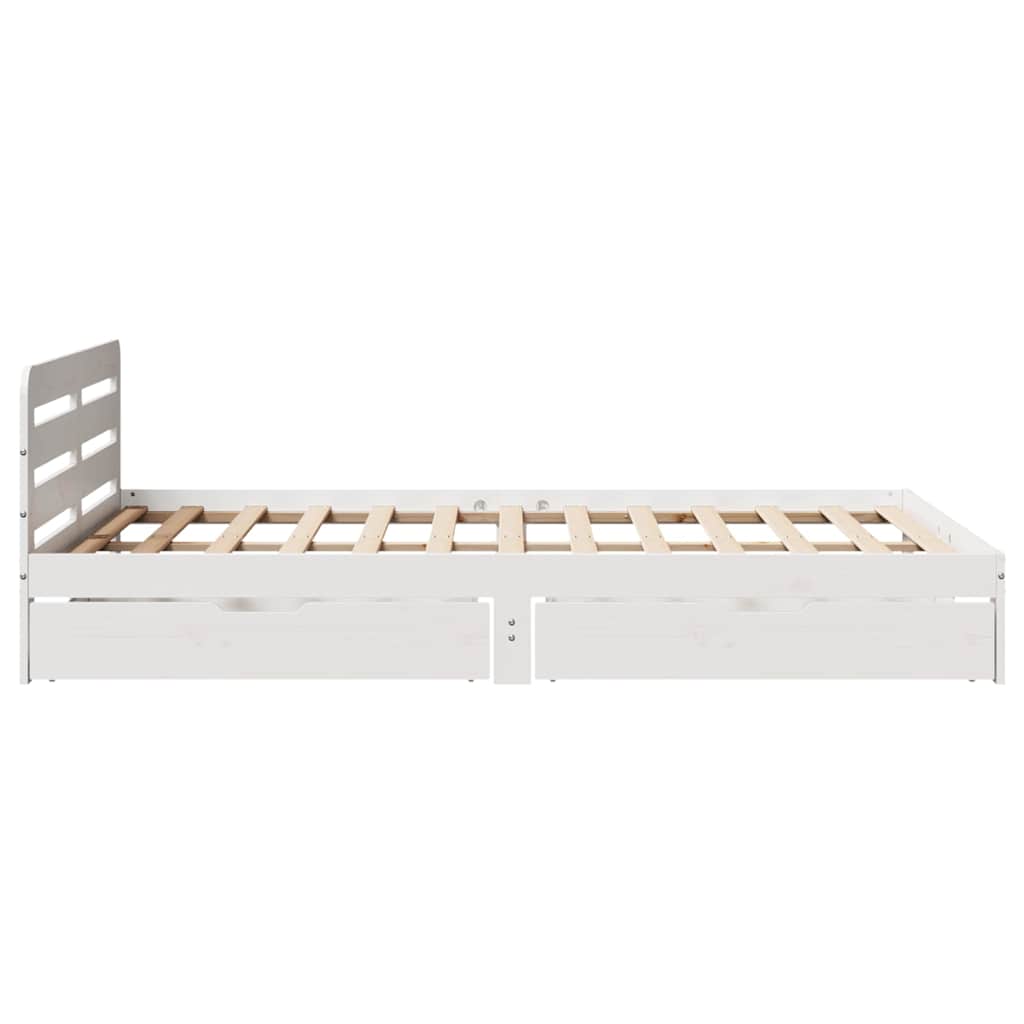 Bedframe zonder matras massief grenenhout wit 140x200 cm is nu te koop bij PeponiXL, paradijselijk wonen!